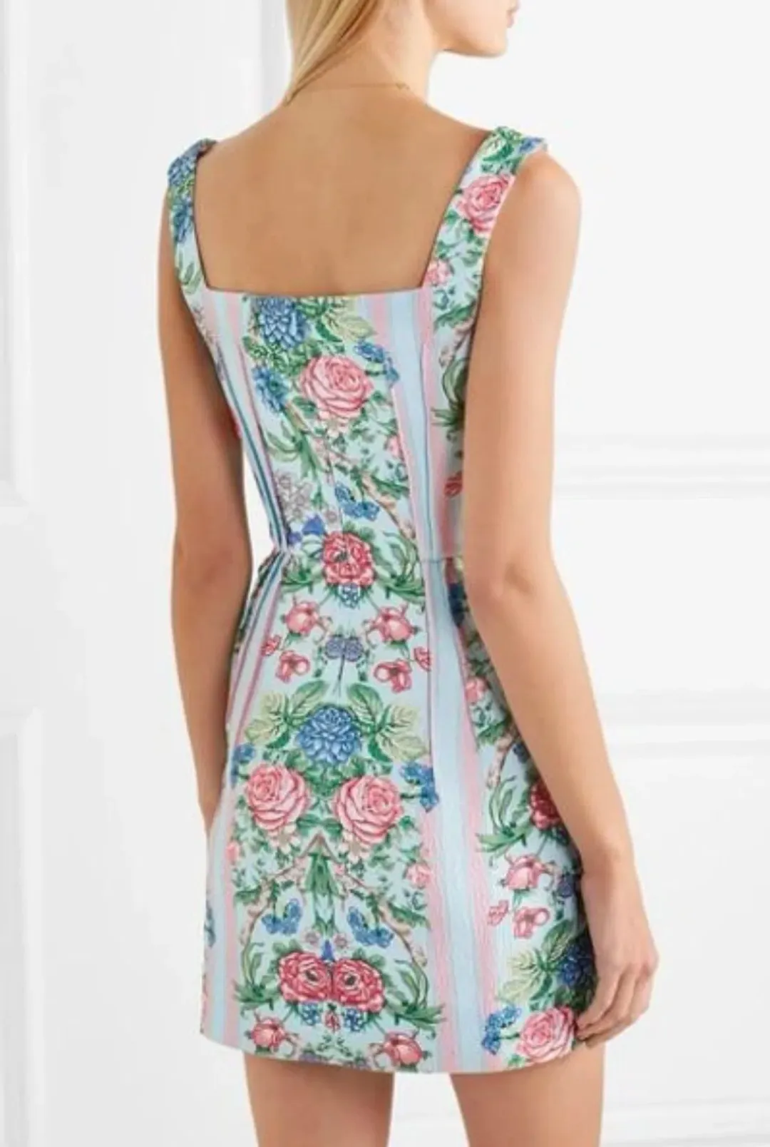 Emilia Wickstead Floral Mini Dress Judith Blue / Pink Print Size AU 14 for rent on The Volte - main image