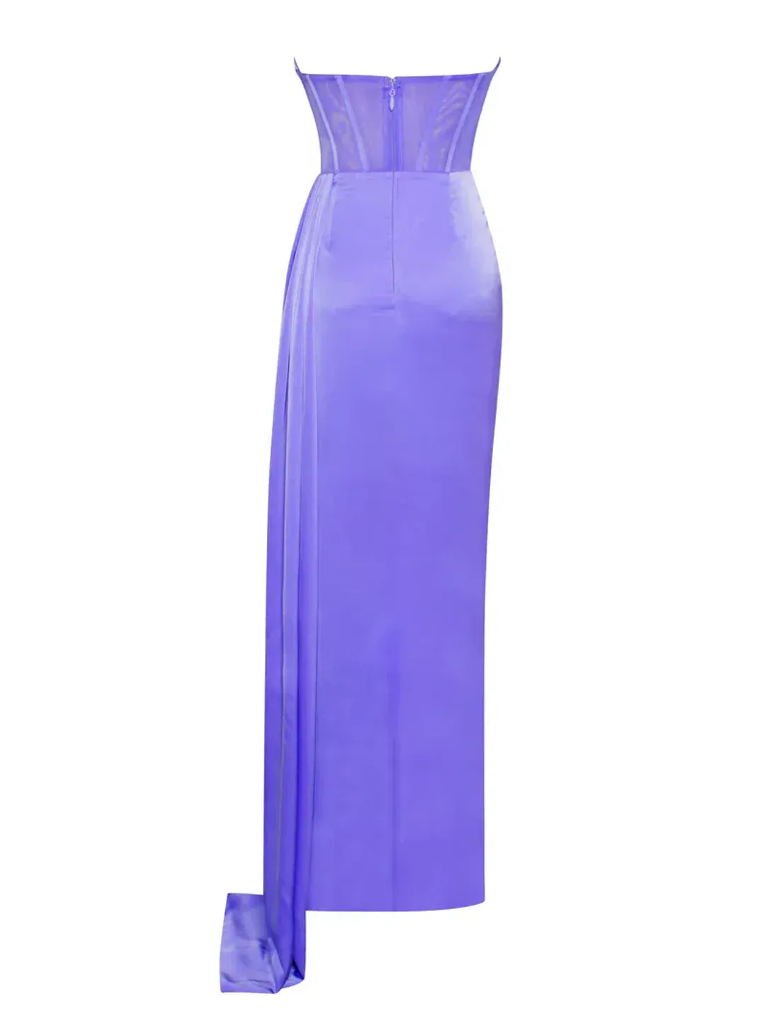 Miss Circle Prisa Very Peri High Slit Satin Corset Gown Purple Size 8/S for rent on The Volte - main image
