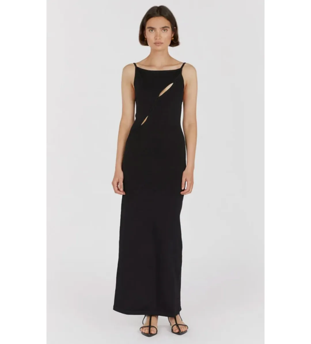 Dissh Cora Black Knit Maxi Dress Black Size AU 12 for rent on The Volte - main image