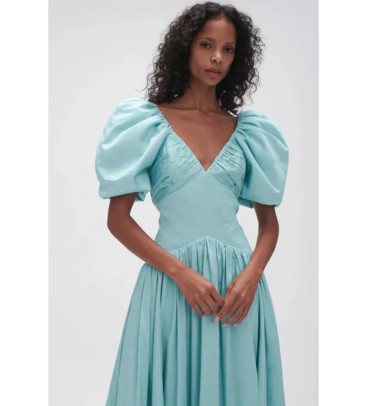 Aje Gabrielle Plunge Midi Dress Spearmint Blue Size AU 14 - Image 2