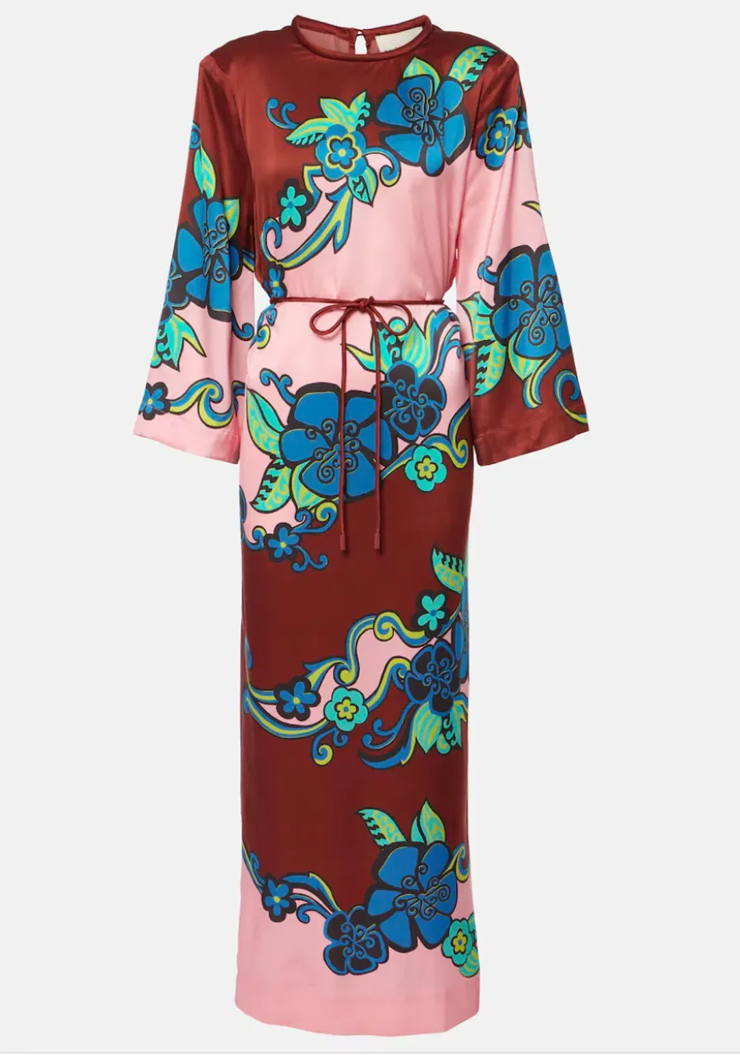 Alémais Azalea Exclusive Silk Midi Dress Pink Floral Size AU 16 for rent on The Volte - main image