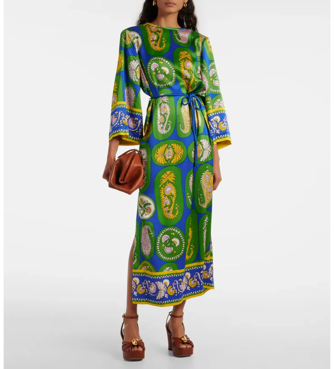 Alémais Gina Silk Midi Dress Print Size AU 14 for rent on The Volte - main image