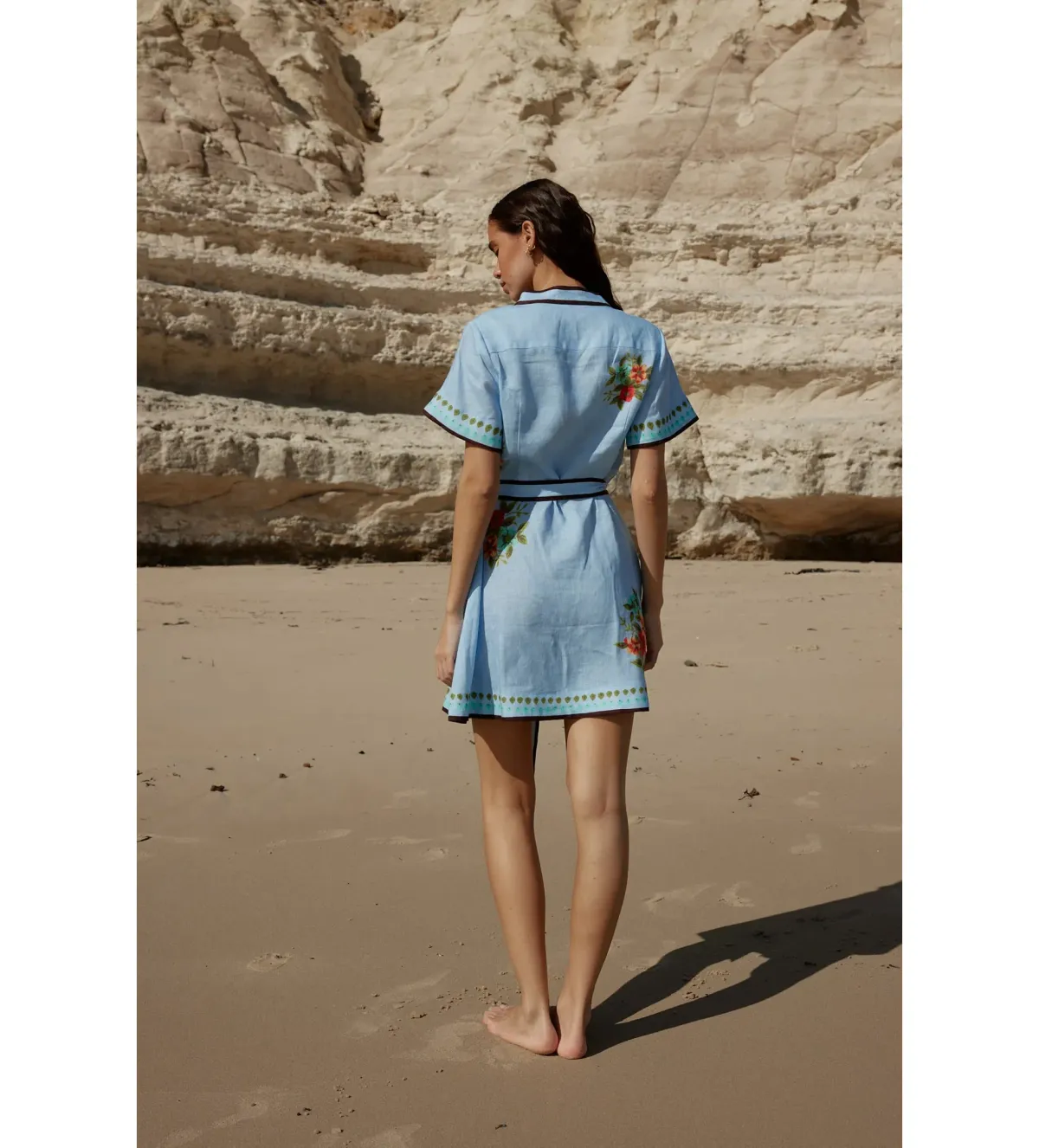 Aston Studio Nami Dress In Pool Blue Bouquet Size AU 12 - Image 5