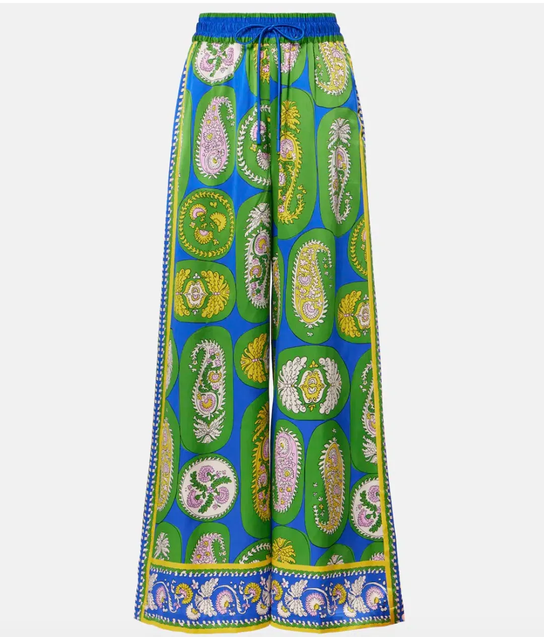 Alémais Gina Silk Satin Shirt and Wide Leg Pant Set Print Size AU 16 for rent on The Volte - main image