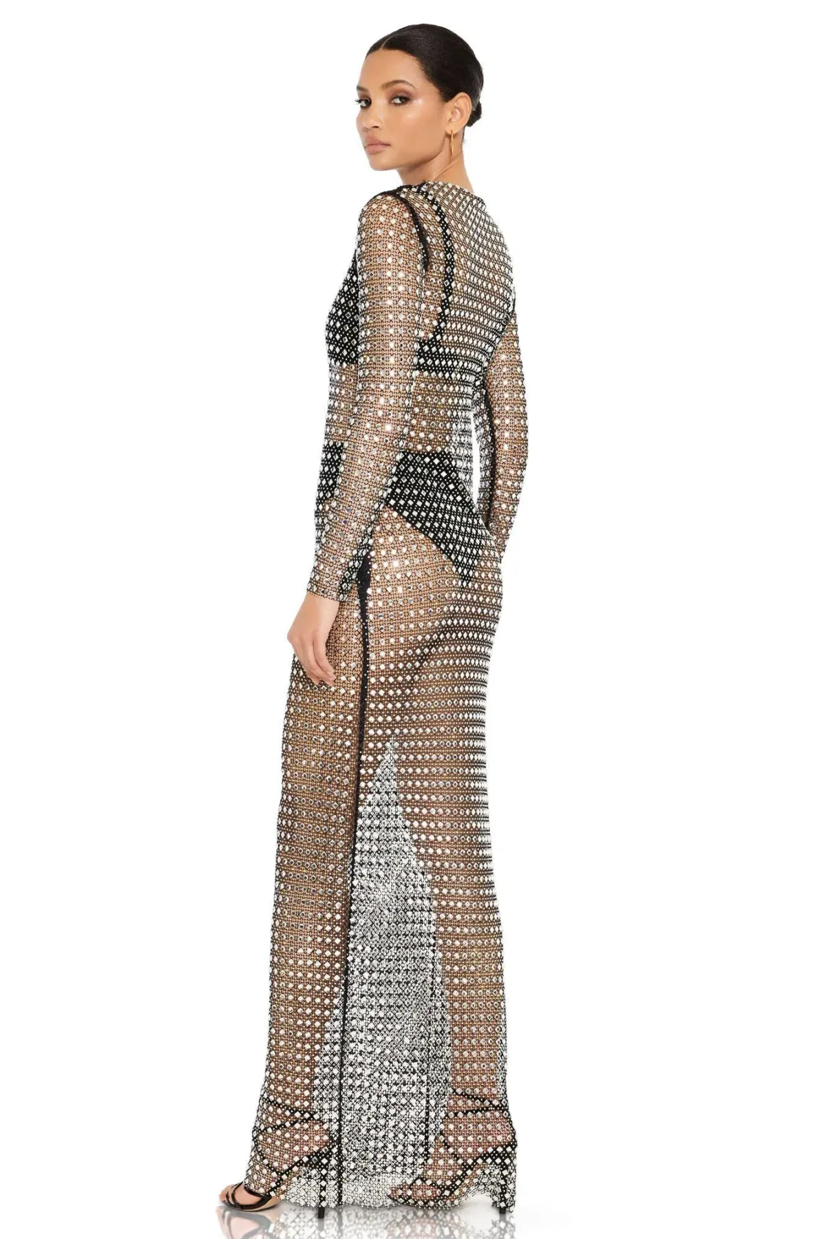 Nookie Fame Long Sleeve Gown Silver Size XS / AU 6 - Image 2