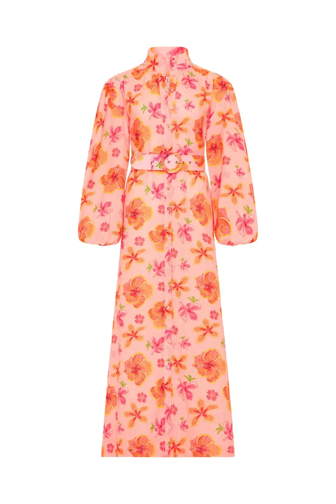 Palm Noosa Noddy Spanish Hibiscus Linen Maxi Dress Floral Size 12 for rent on The Volte - main image