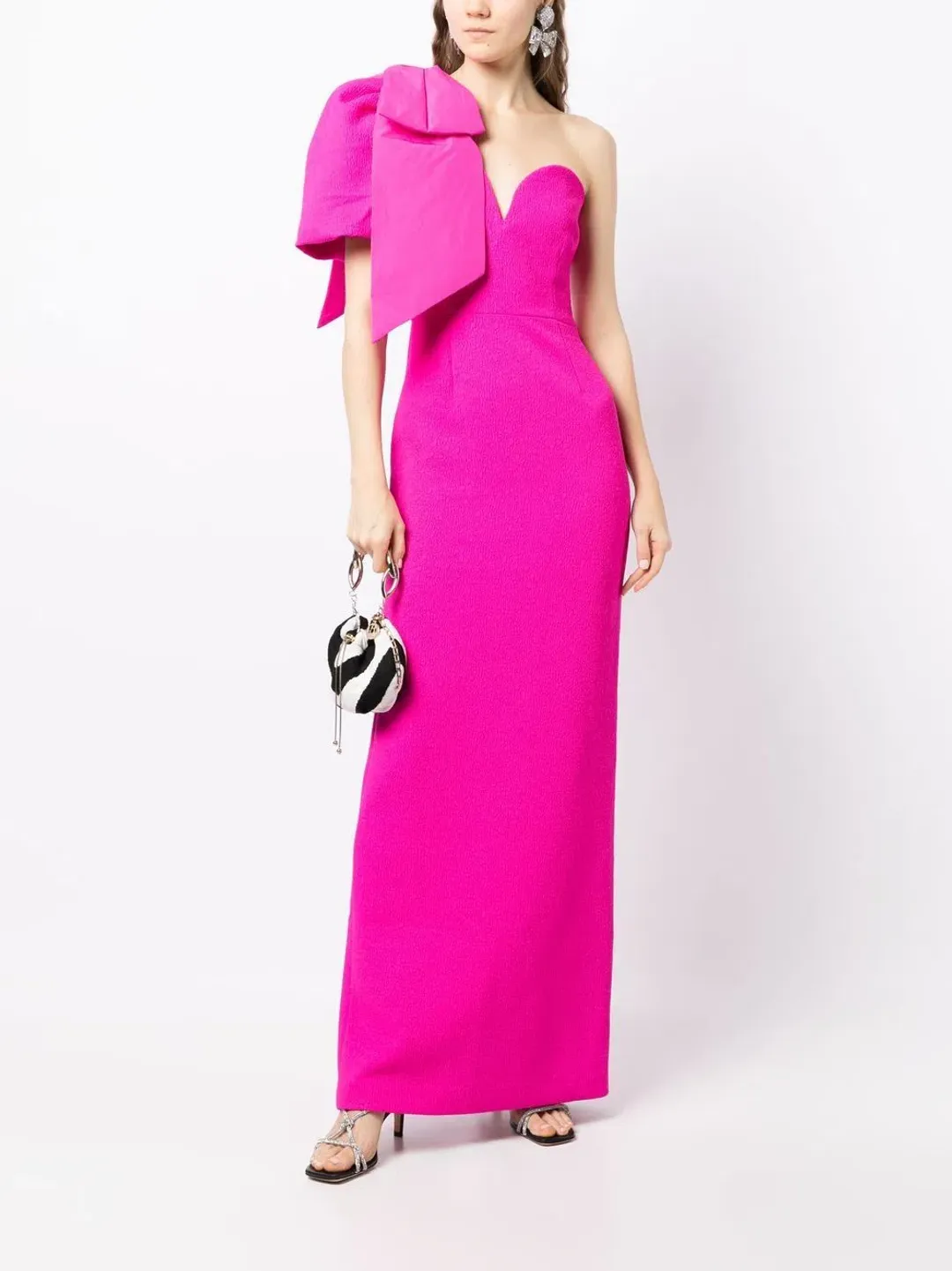 Rebecca Vallance Cecily Floor Length Gown Hot Pink Size 14 (altered) for rent on The Volte - main image