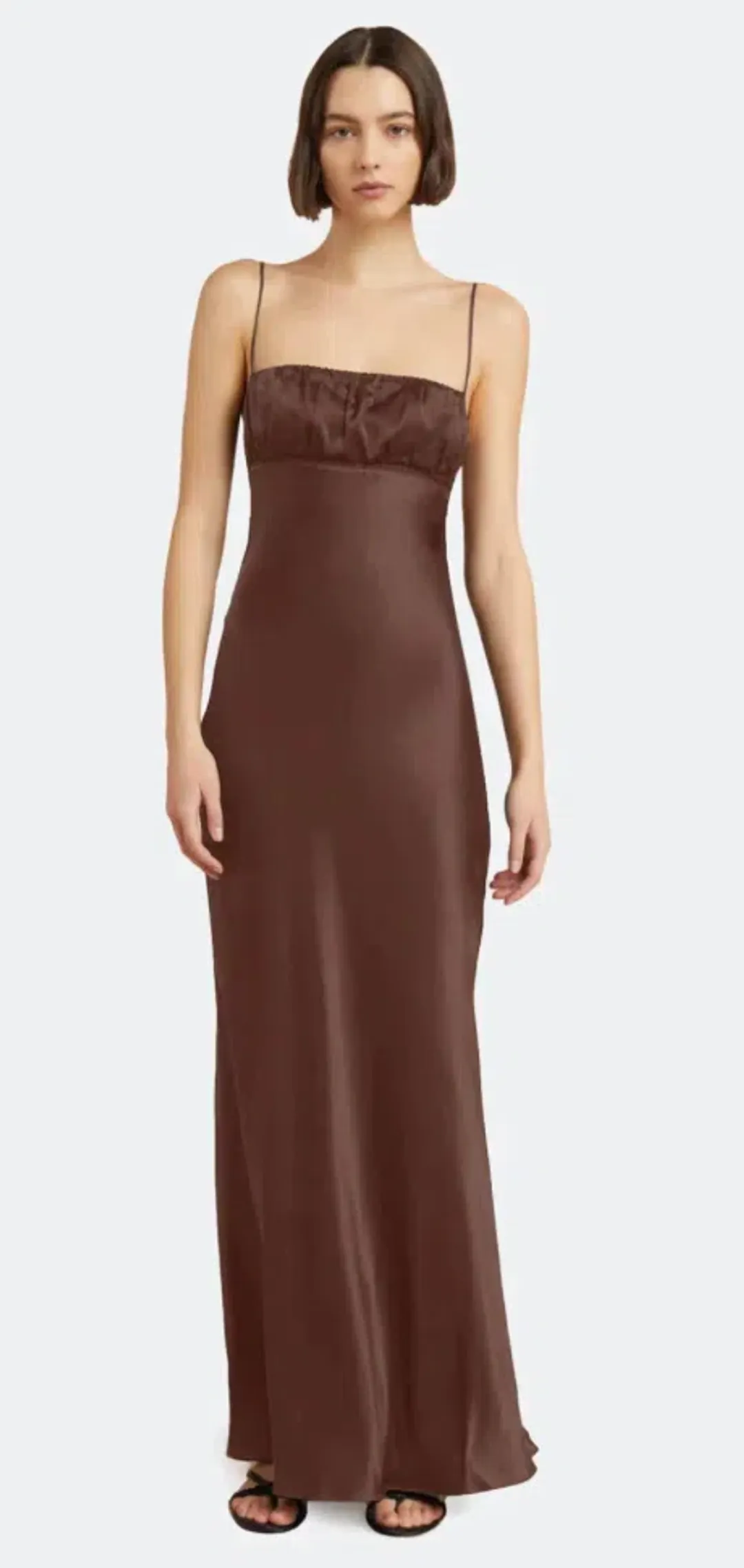 Bec & Bridge Amber Maxi Dress Brown Size 6 for rent on The Volte - main image