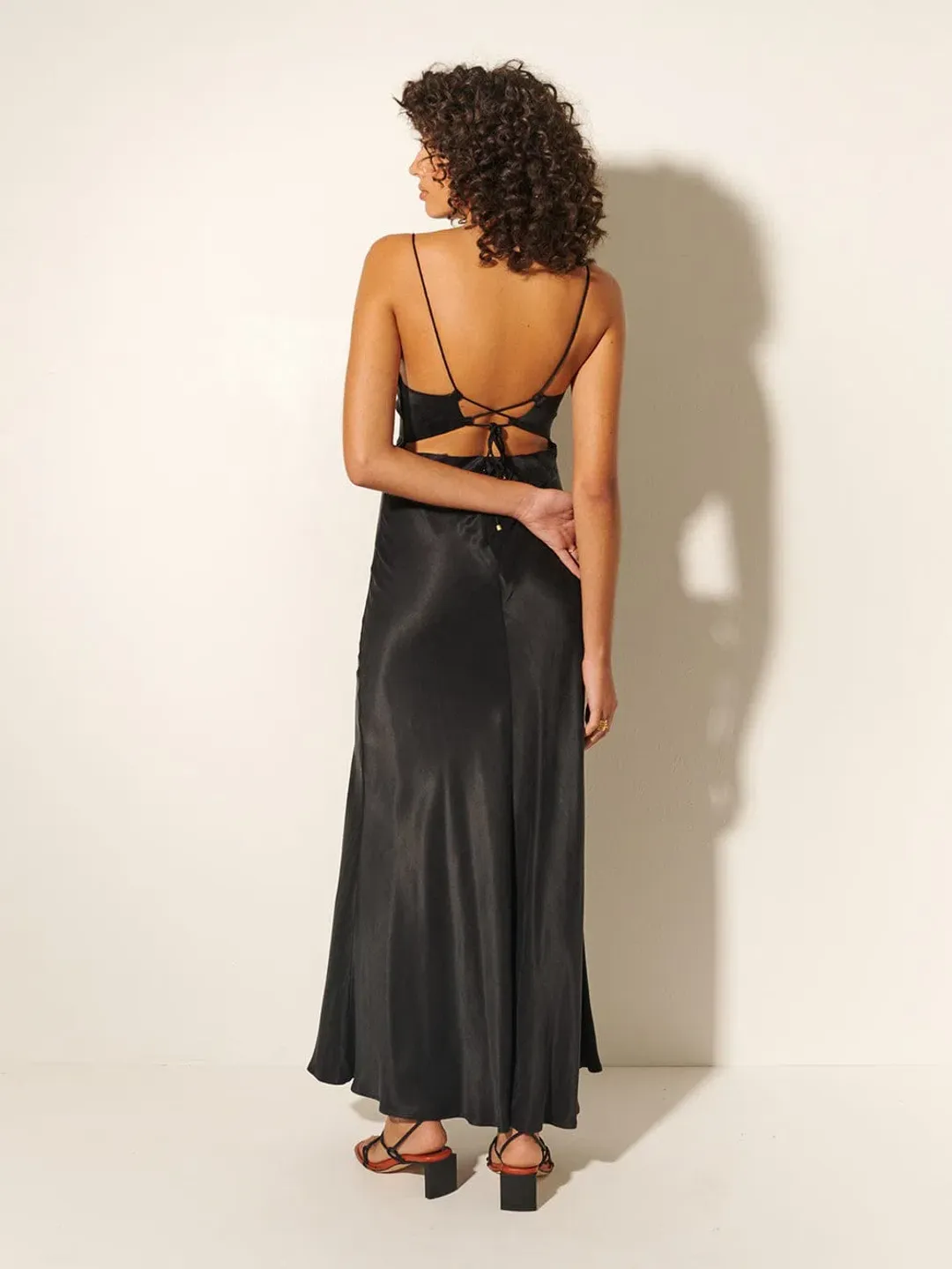 Kivari Bianca Slip Dress Black Size 4 for rent on The Volte - main image