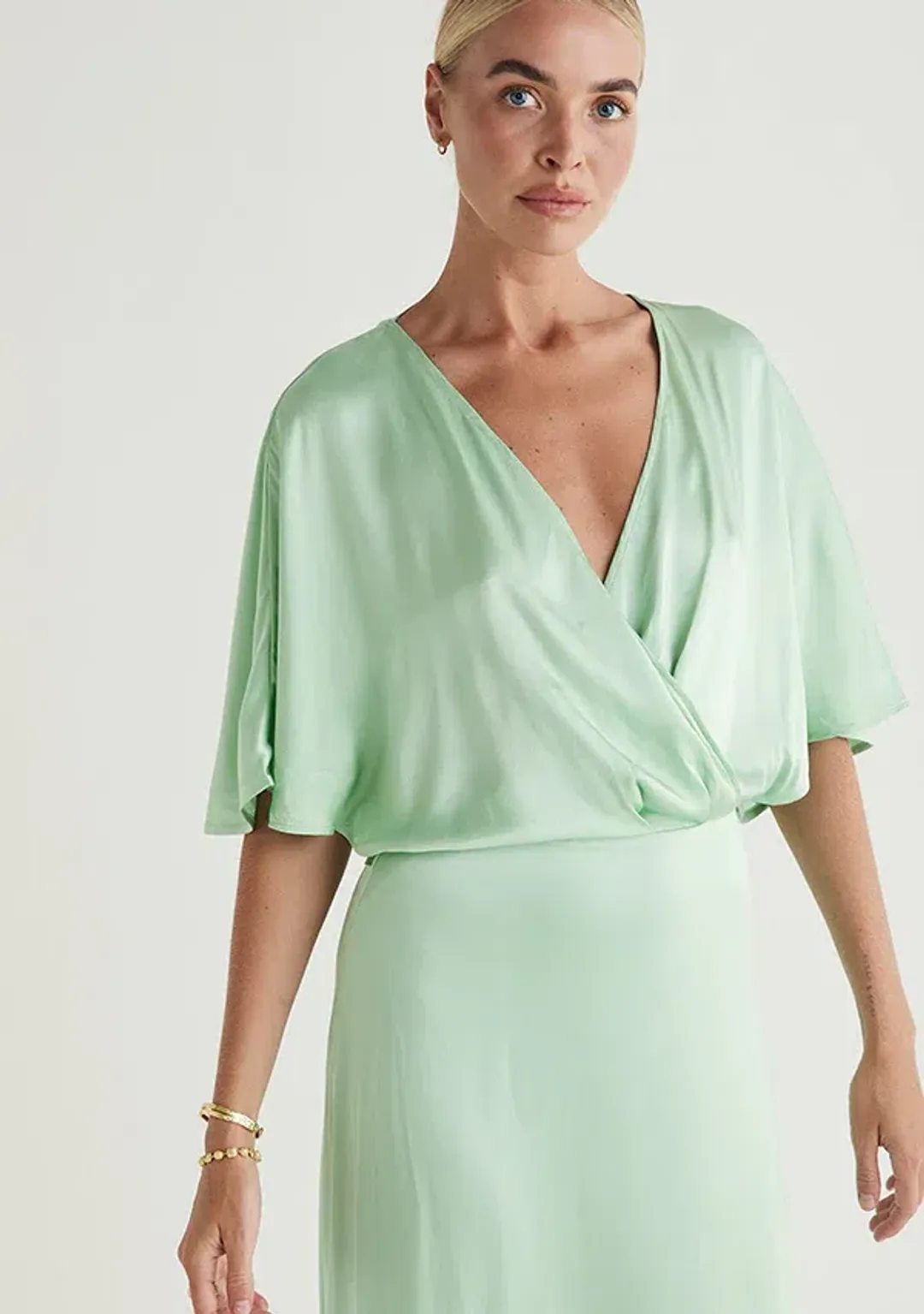 Mos The Label Calista Maxi Dress In Mint Size 14  for rent on The Volte - main image