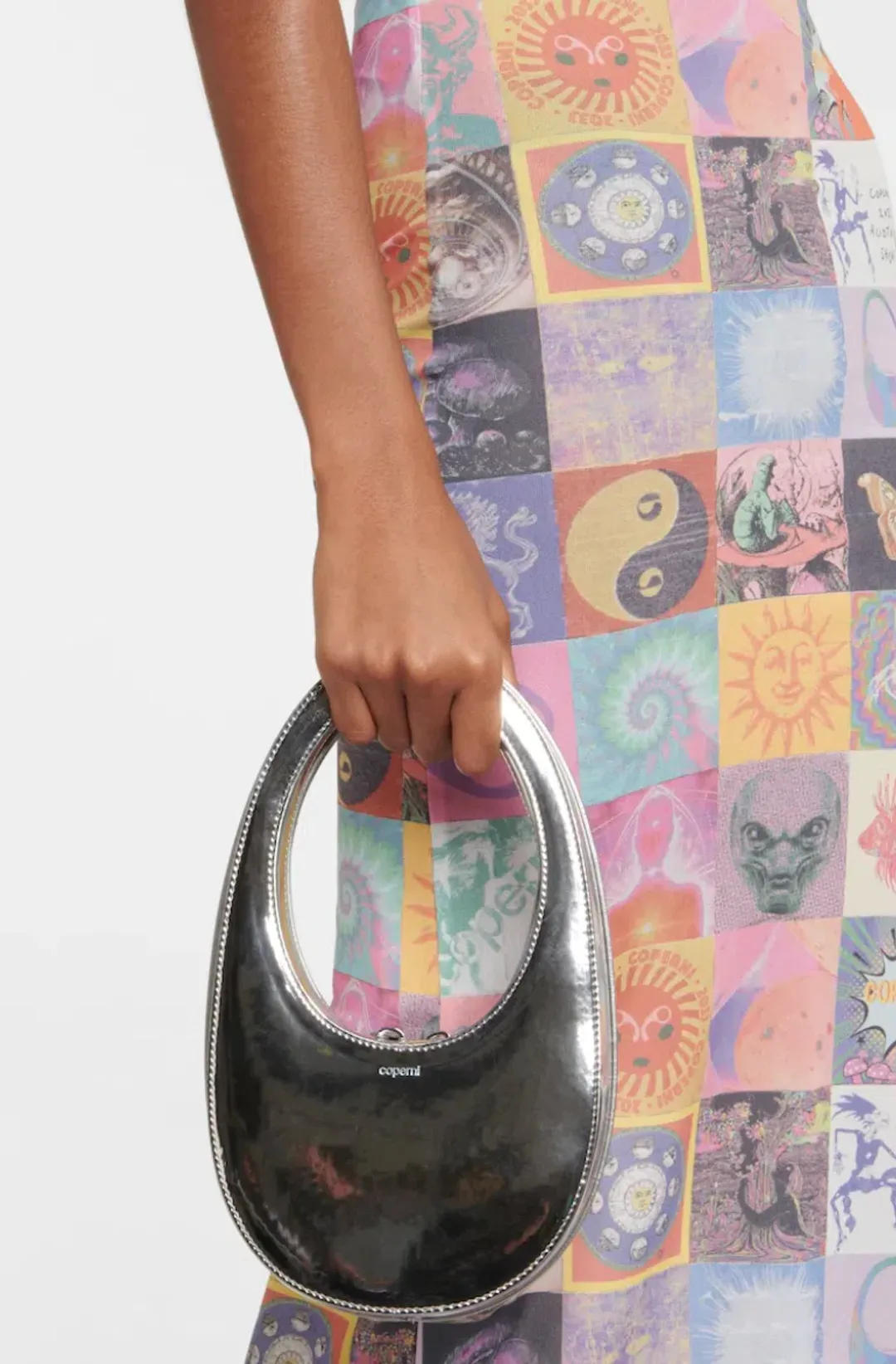 Coperni Silver Swipe Mini Leather Shoulder Bag for rent on The Volte - main image