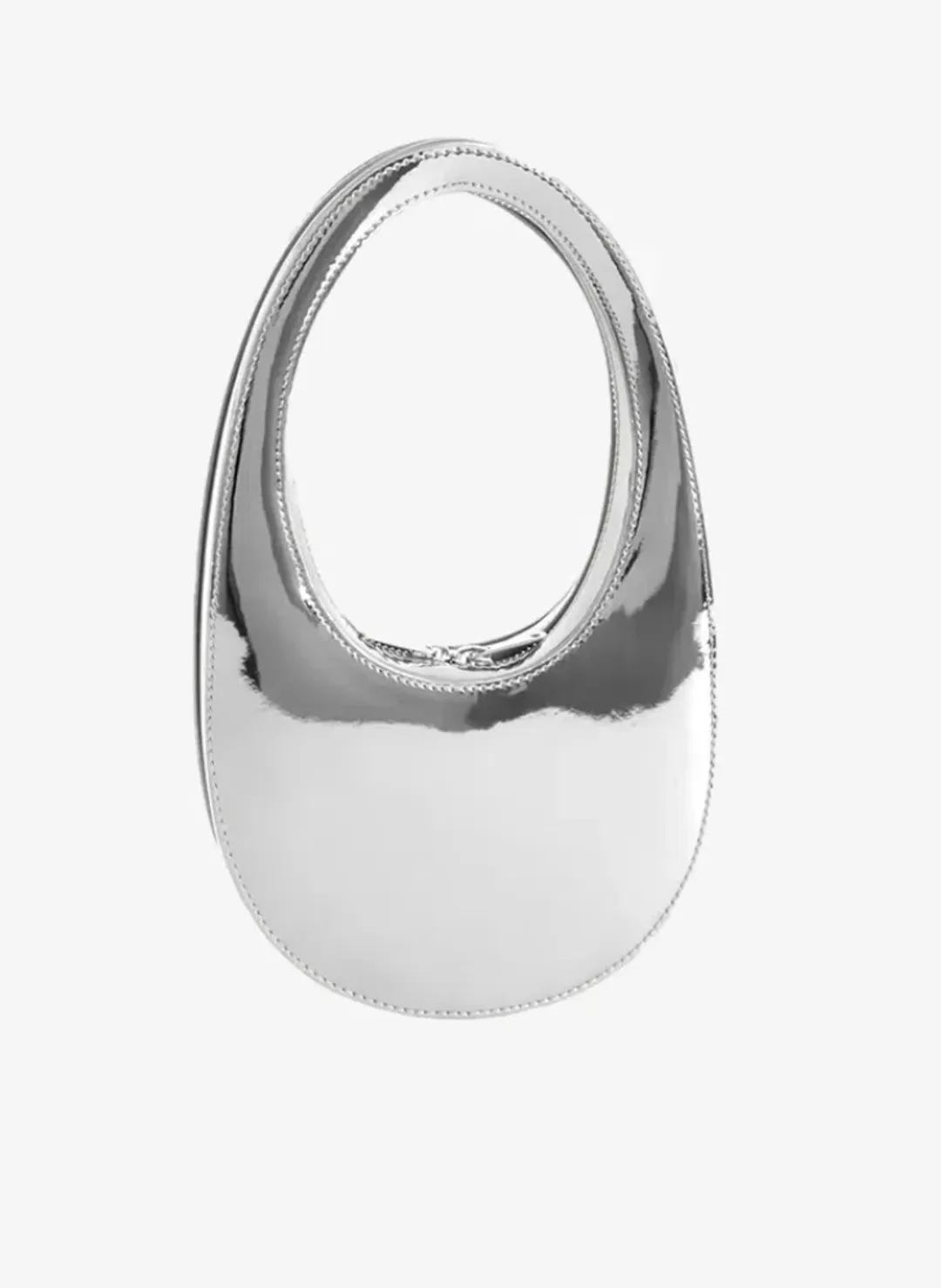 Coperni Silver Swipe Mini Leather Shoulder Bag for rent on The Volte - main image