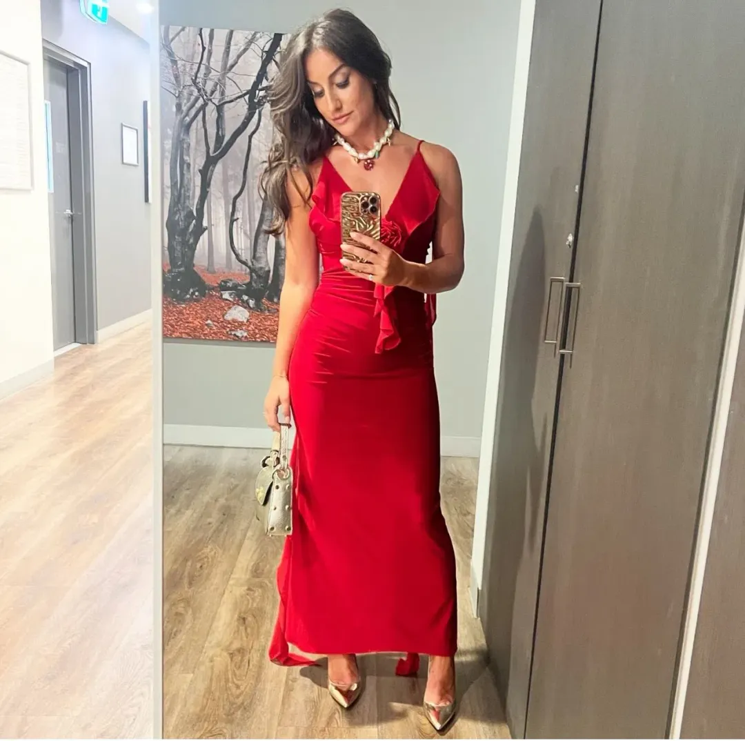 Melani The Label Red Floor Length Dress Red XS/Au 8  for rent on The Volte - main image