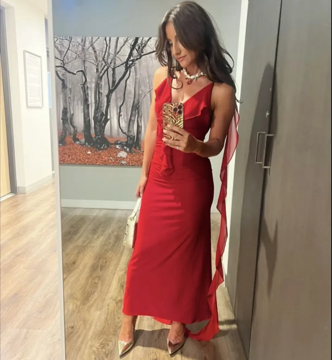 Melani The Label Red Floor Length Dress Red XS/Au 8  for rent on The Volte - main image