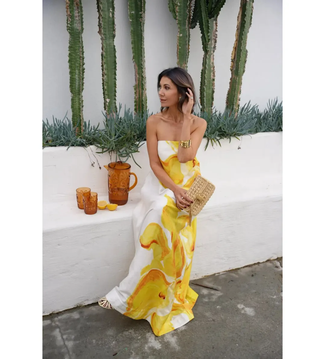 Acler Hopton Midi Dress in Ivory Calla Lily Size AU 10  for rent on The Volte - main image