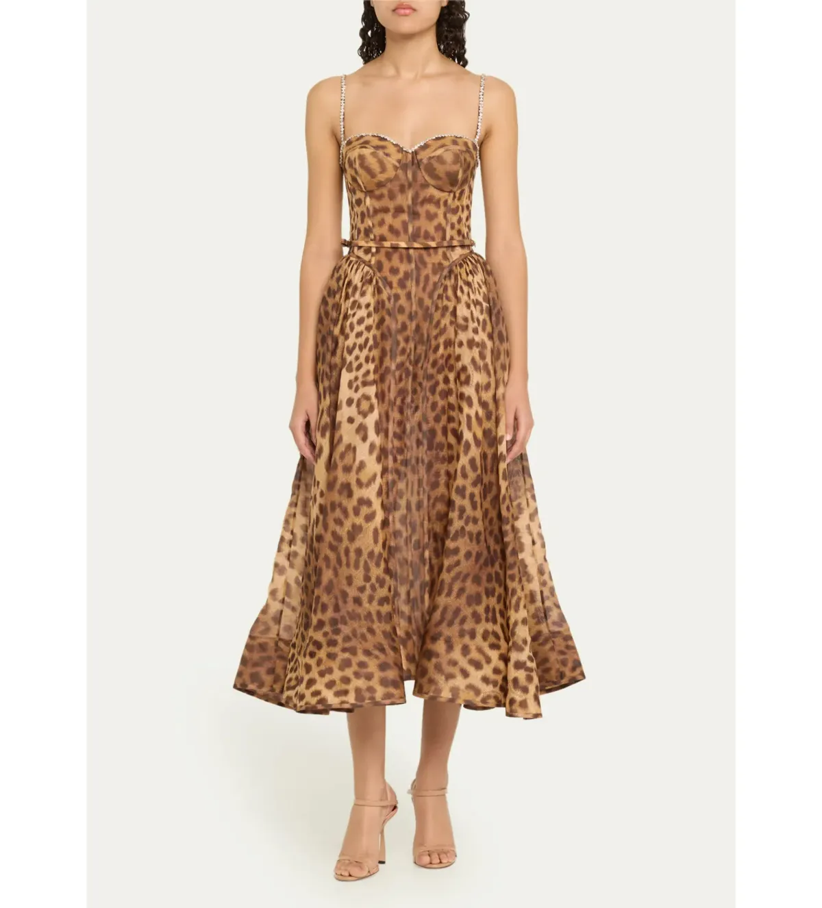 Zimmermann Crush Panelled Midi Dress in Leopard Size 0 / AU 8  - Image 1
