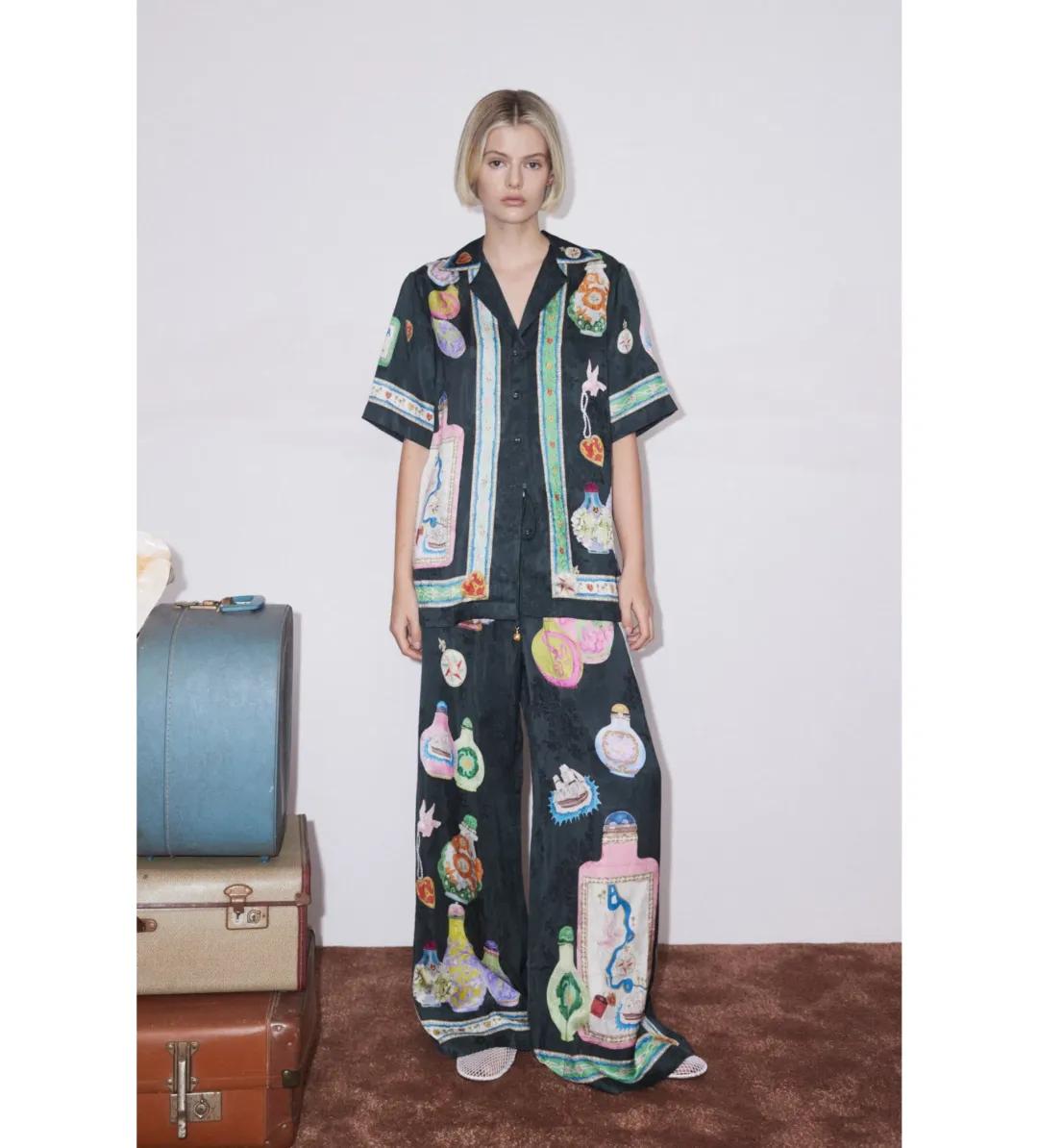 Alemais Royal Shirt and Pant Set Green Size AU 8 for rent on The Volte - main image