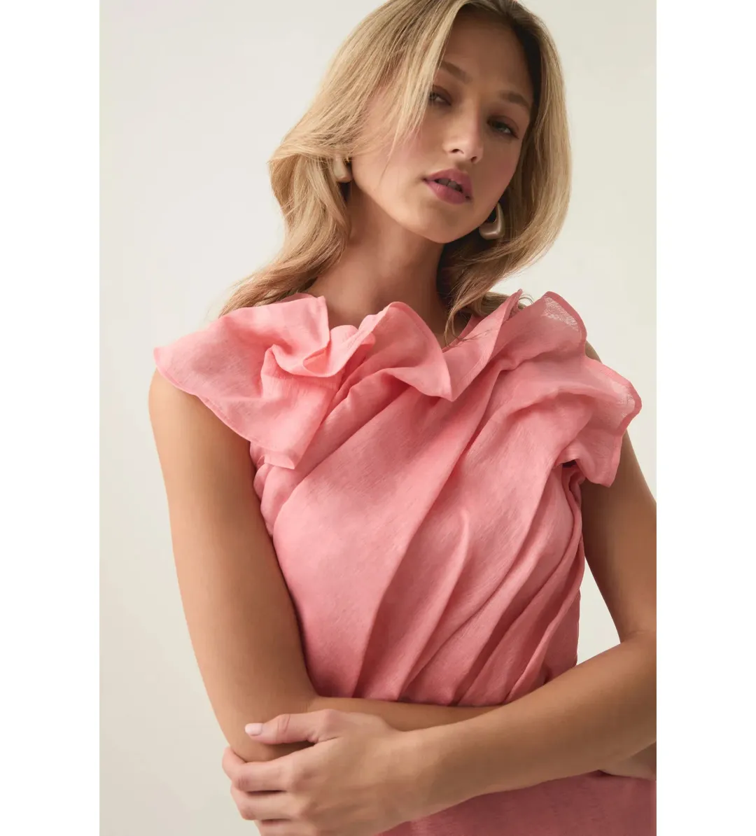 Aje Genesis Midi Dress Washed Coral Size M / AU  10  for rent on The Volte - main image