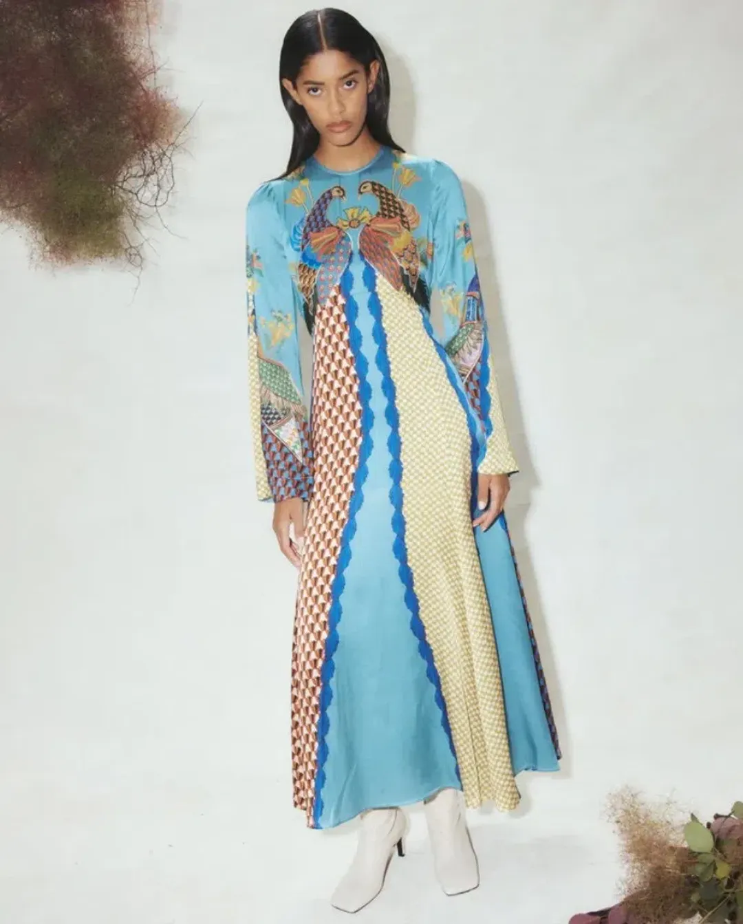 ALEMAIS Gilly Flare Sleeve Dress Multi Size AU 10 for rent on The Volte - main image