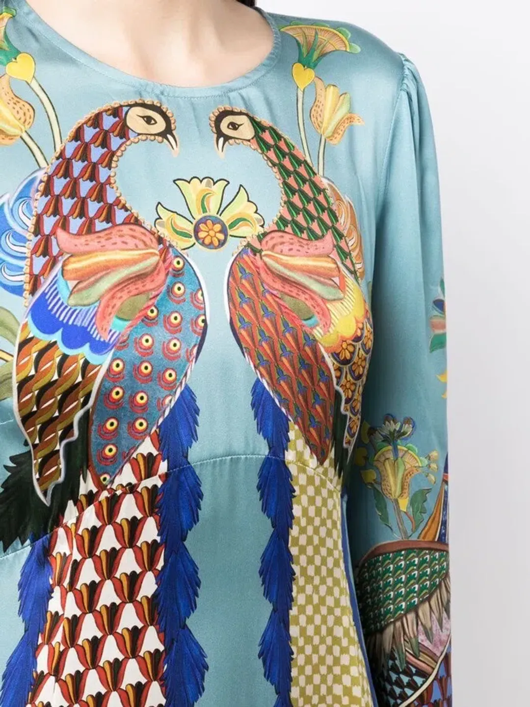 ALEMAIS Gilly Flare Sleeve Dress Multi Size AU 10 for rent on The Volte - main image