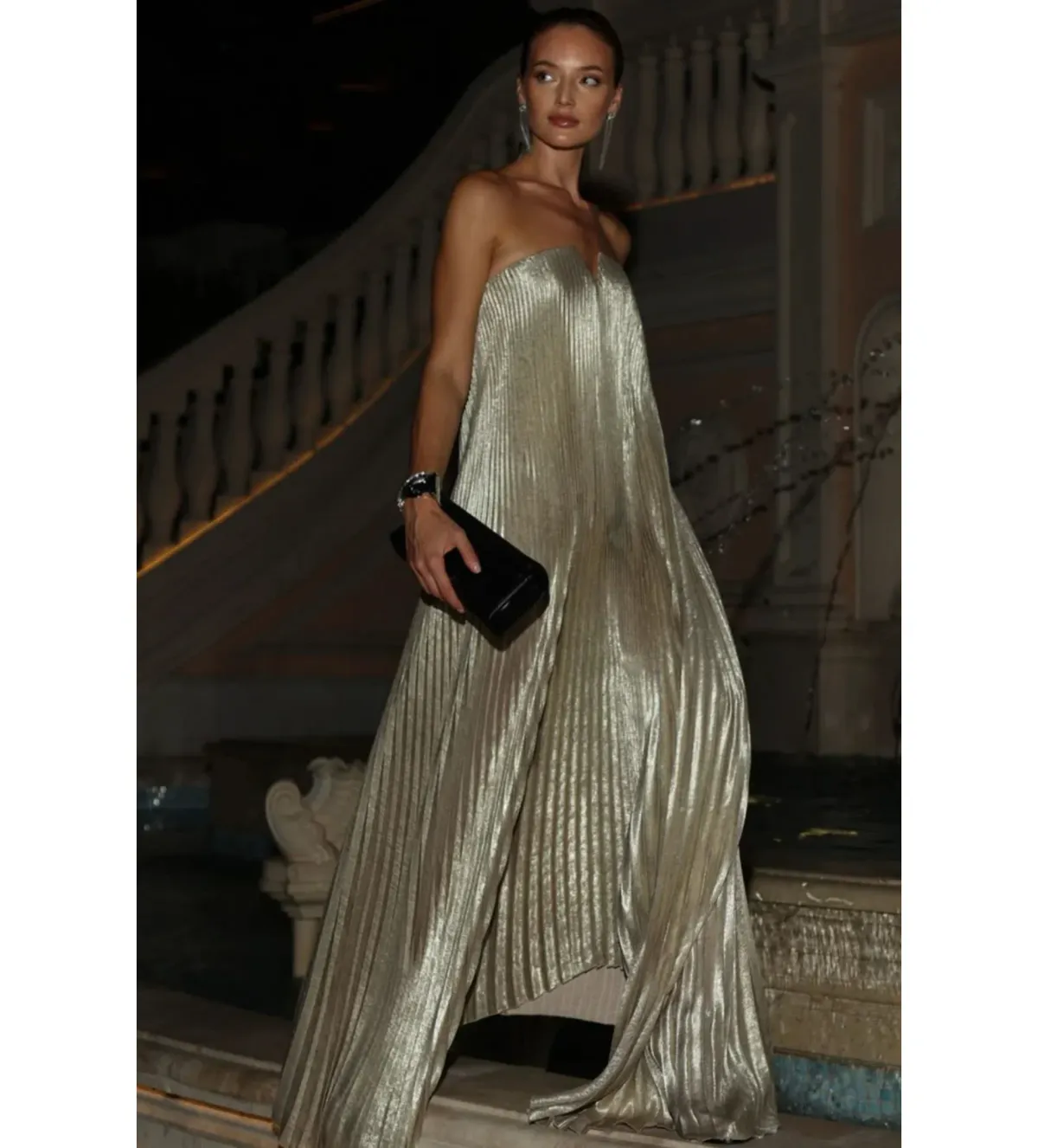 L’idee Black Tie Gown Gold Shimmer Size AU 8 - Image 4