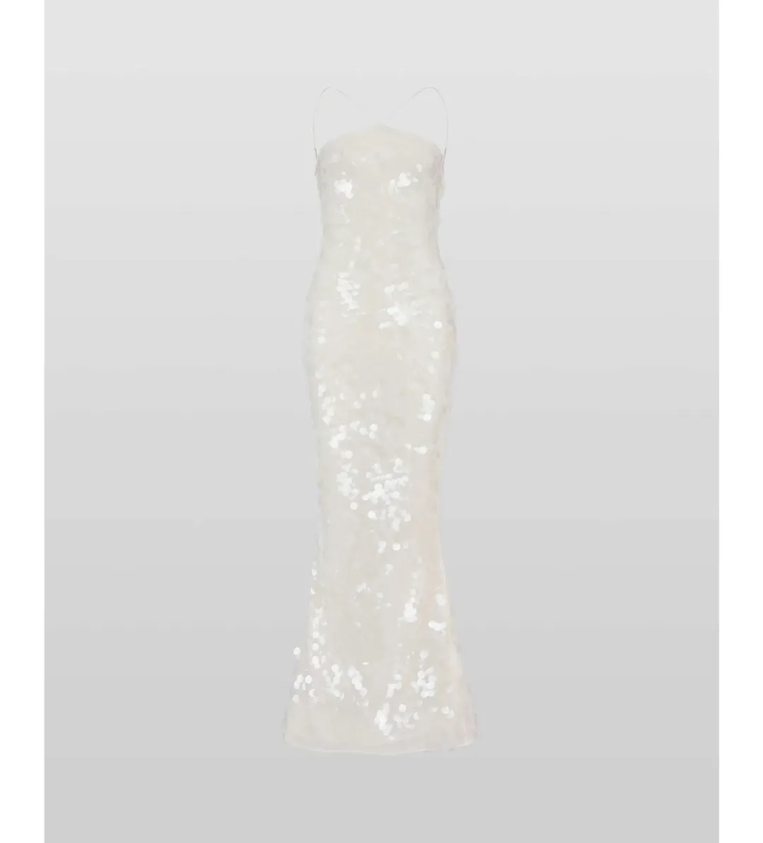 Rat & Boa Emmanuella Halter Maxi Dress in White Sequin Size XS / AU 6 for rent on The Volte - main image