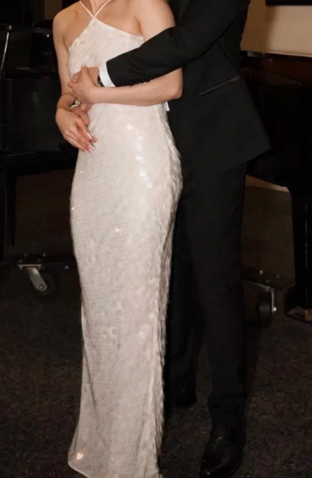 Rat & Boa Emmanuella Halter Maxi Dress in White Sequin Size XS / AU 6 for rent on The Volte - main image