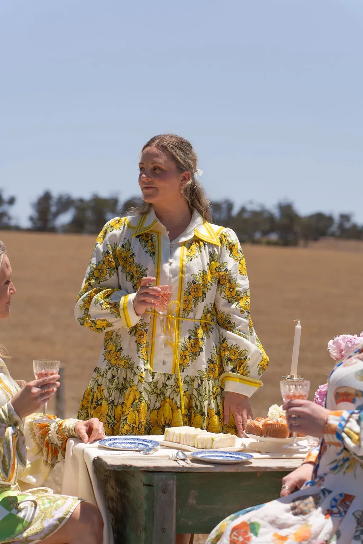 Alemais Gisela Mini Shirt Dress Floral Yellow Size 14 - Image 1