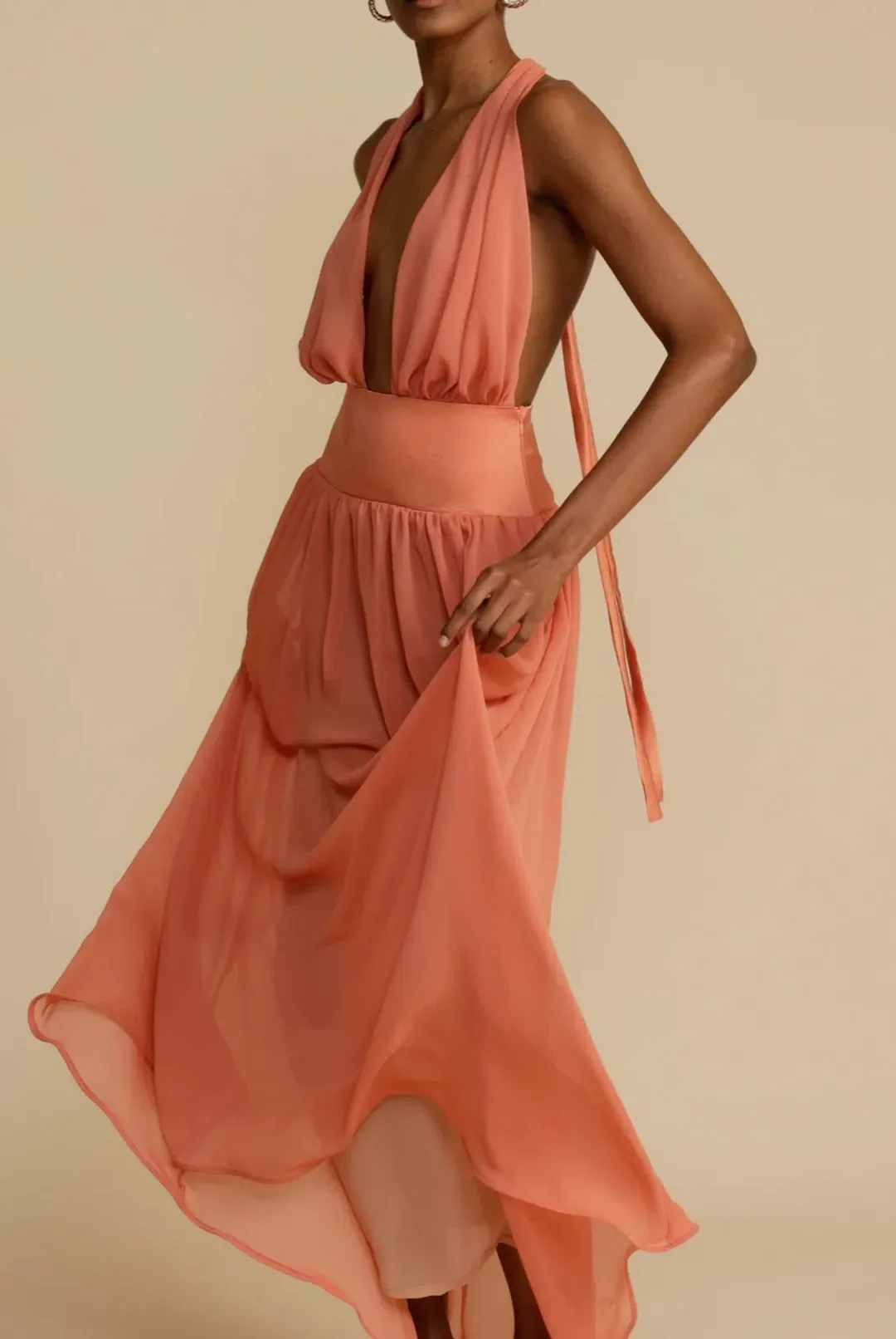 Arcina Ori Serena Dress Coral Size M / AU 10 for rent on The Volte - main image