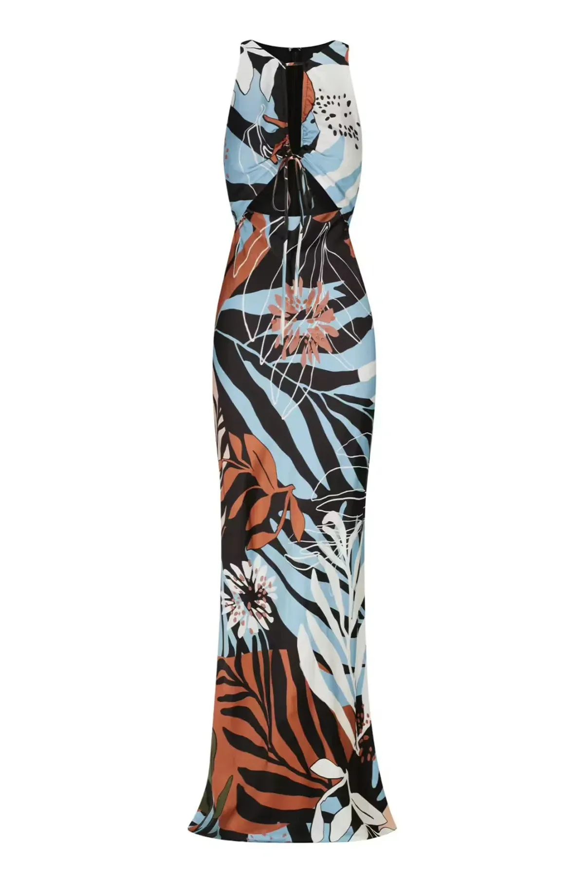 Shona Joy Tramonto Cut Out Front Maxi Dress Print Size 6 - Image 4
