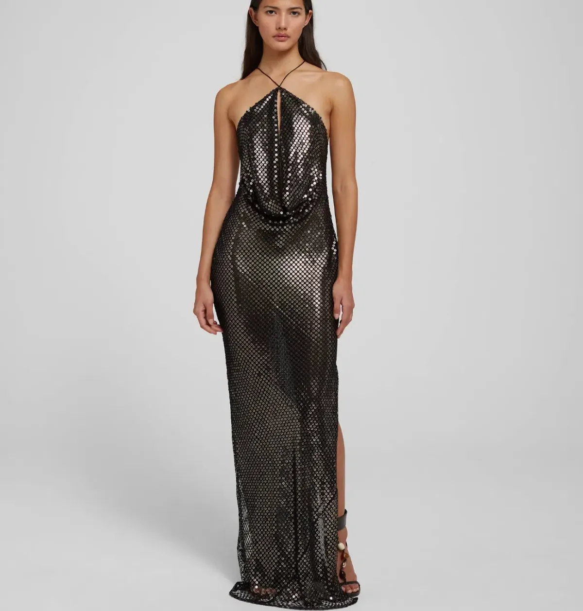 Rat & Boa Solar Maxi Dress Gown in Black with Sequin Size XS / AU 6 - Image 7