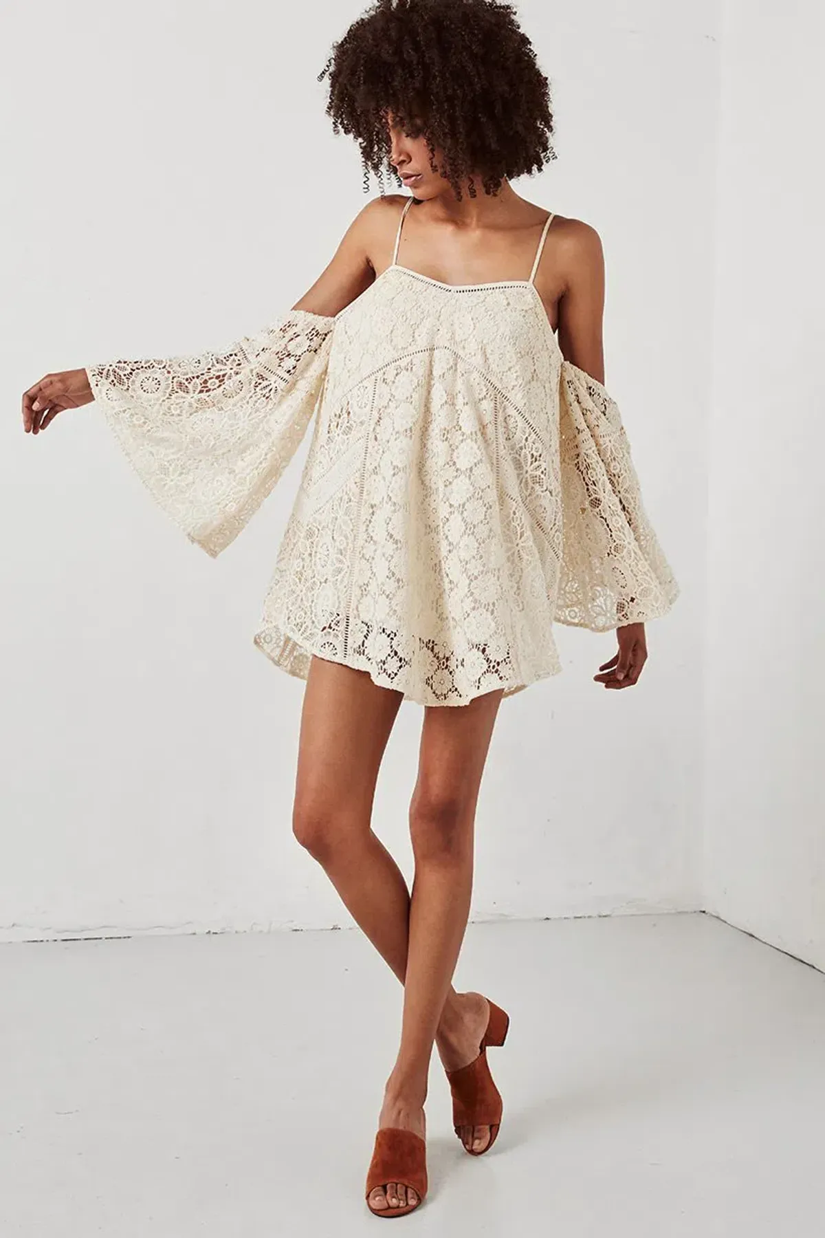 Spell and the Gypsy Imperial Lace Mini Dress Off White Size XS / AU 6 - Image 1
