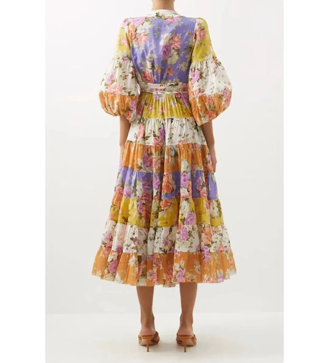 Zimmermann Pattie Wrap Midi Dress Floral Size 0 / AU 8 for rent on The Volte - main image