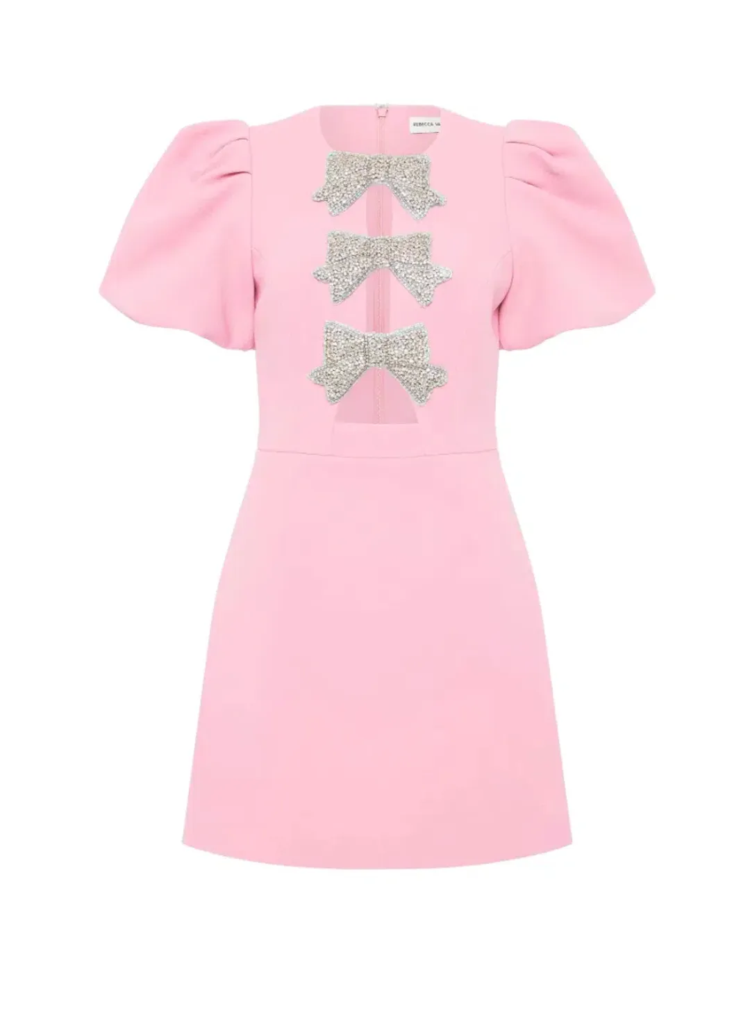 Rebecca Vallance Juliana Puff Sleeve Mini Dress Pink Size AU 10  for rent on The Volte - main image