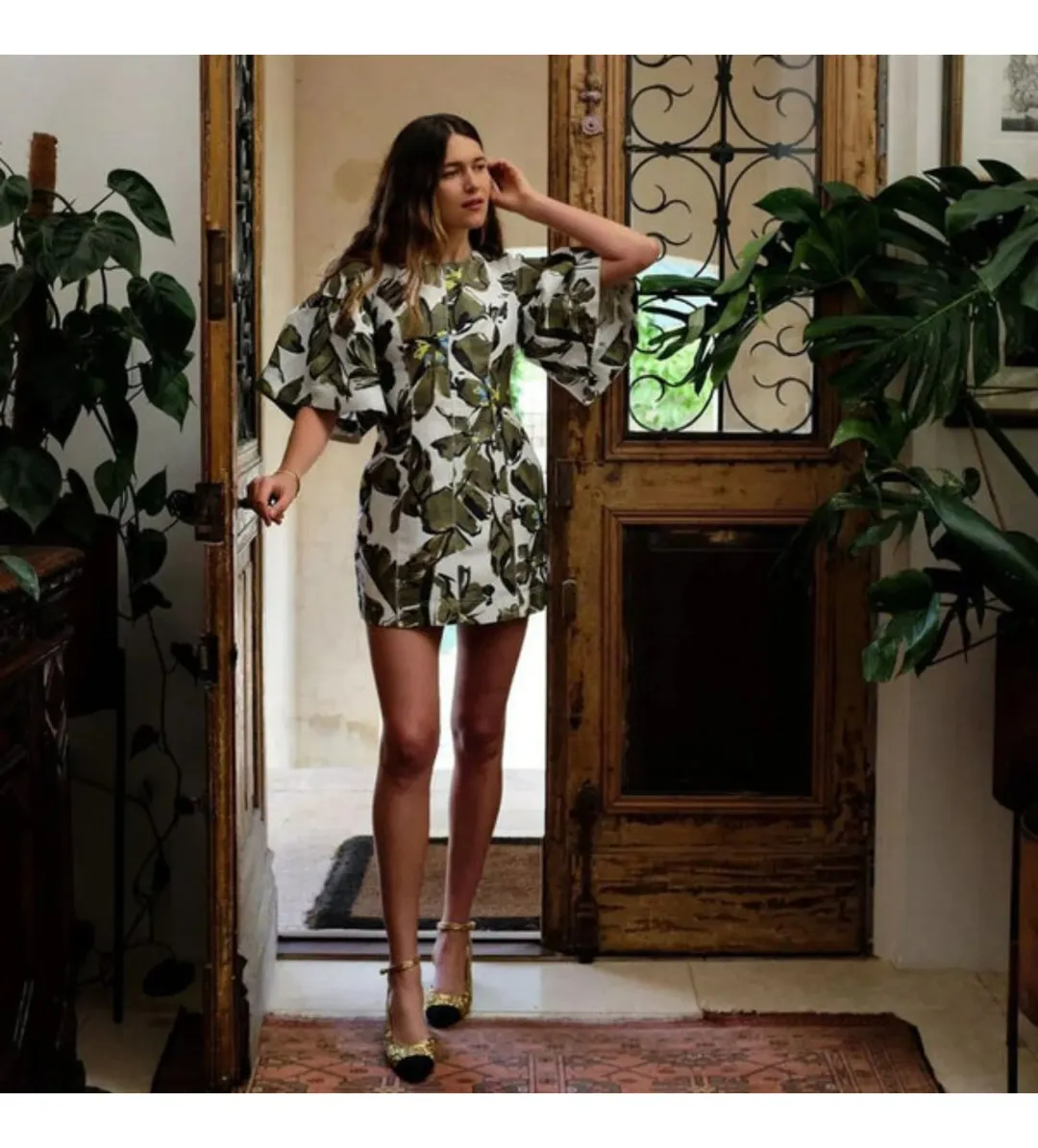 Aje Oasis Cut Out Mini Dress Print Size AU 14  for rent on The Volte - main image