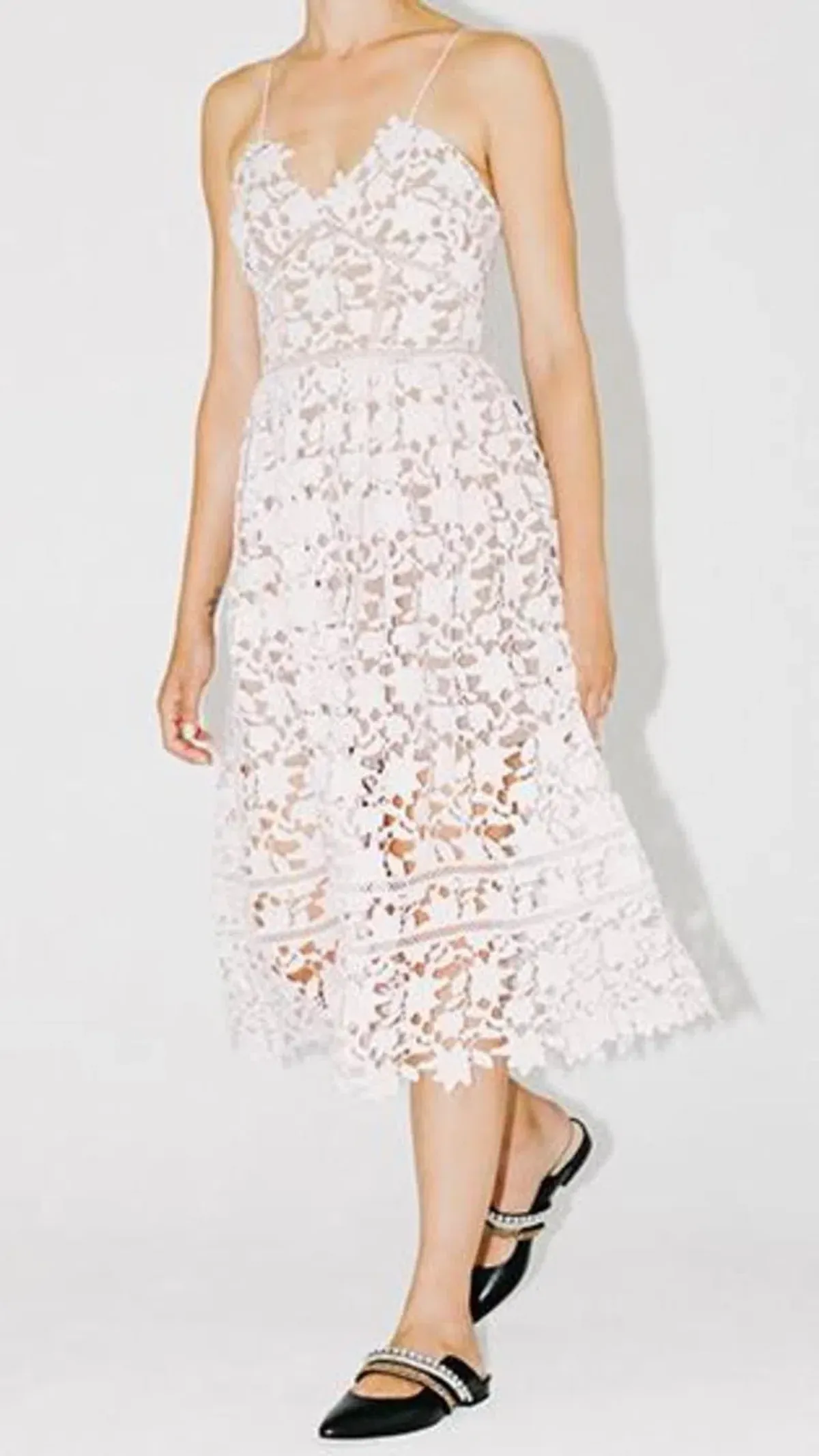 Self-portrait Azalea Guipure Lace Dress White Size AU 8 - Image 4