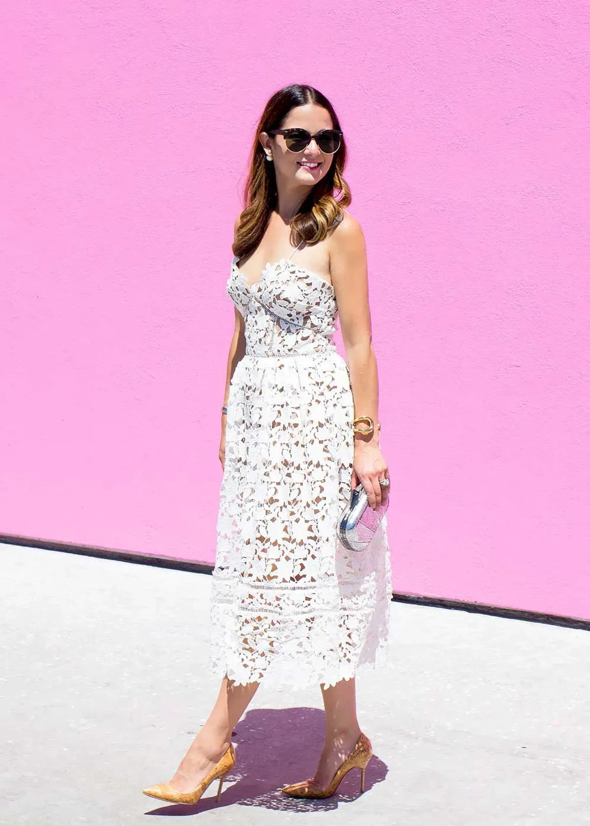 Self-portrait Azalea Guipure Lace Dress White Size AU 8 - Image 7