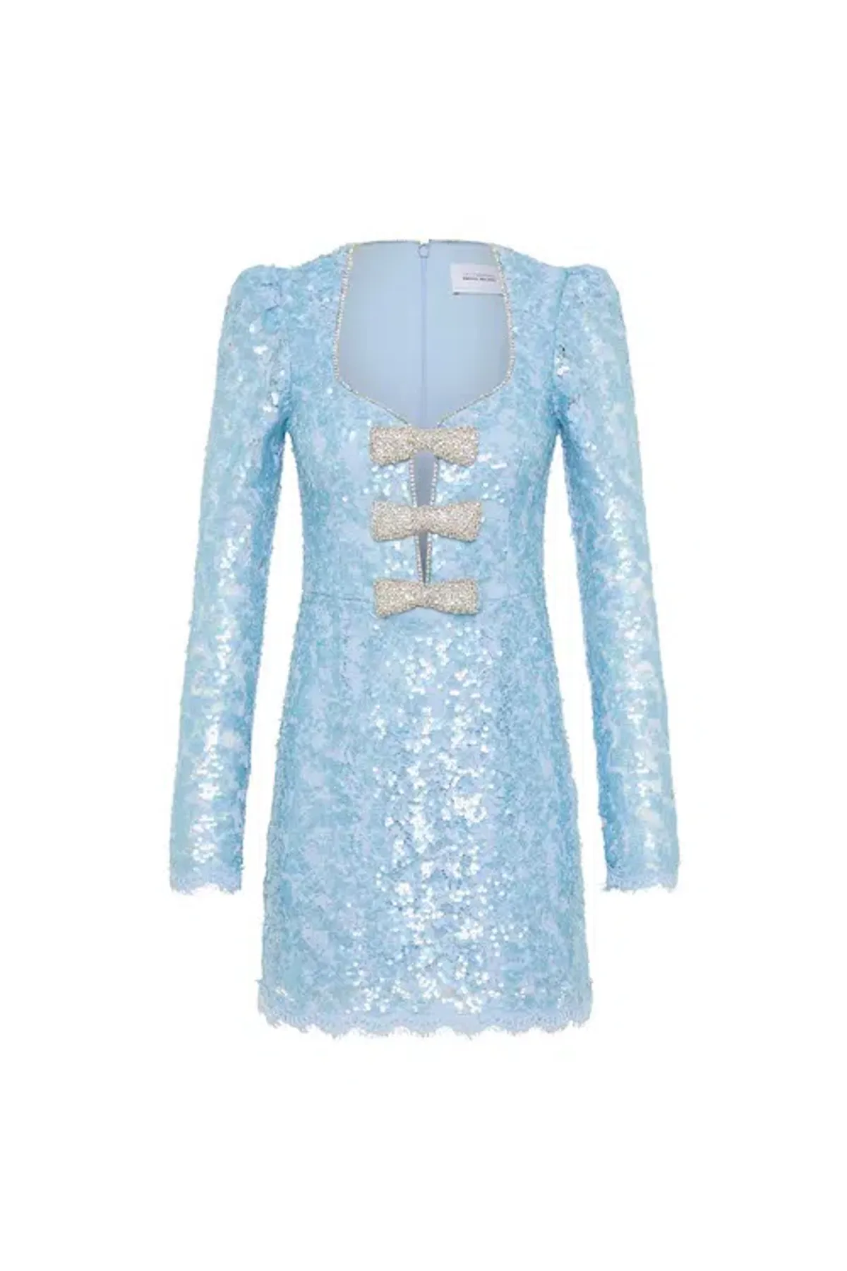 Rebecca Vallance Leyla Long Sleeve Mini Dress Blue Size AU 8 - Image 7