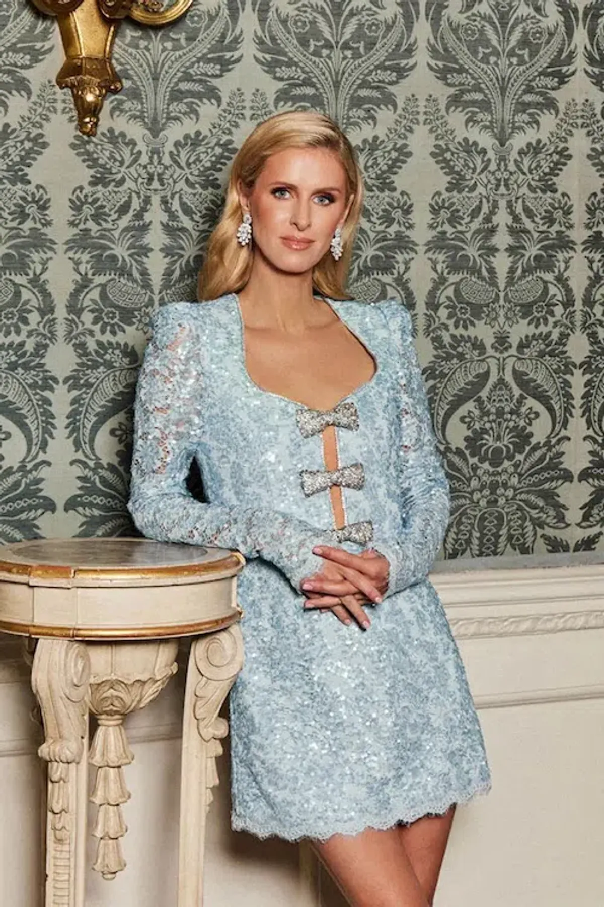 Rebecca Vallance Leyla Long Sleeve Mini Dress Blue Size AU 8 - Image 5