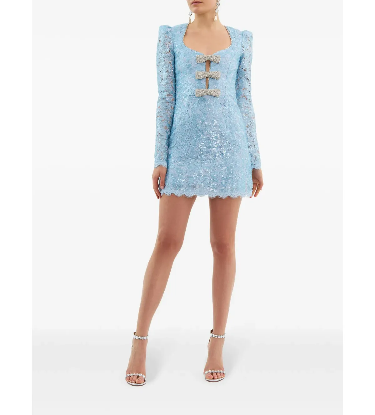 Rebecca Vallance Leyla Long Sleeve Mini Dress Blue Size AU 8 - Image 1