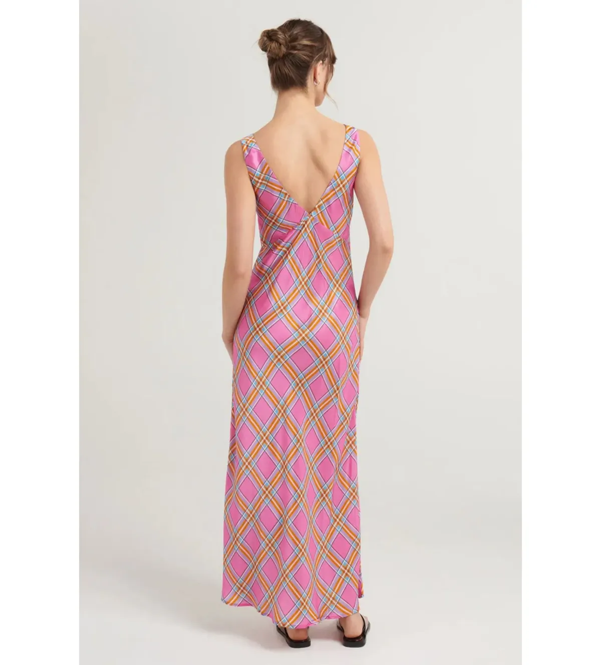 Steele Eadie Dress Pink Check Size AU 10 - Image 4