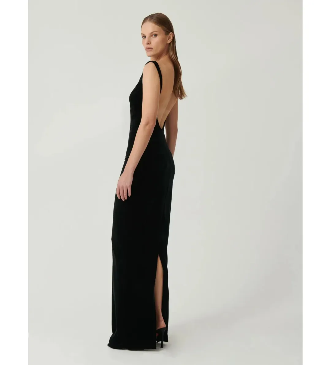 Effie Kats Verona Gown Black Velvet Size AU 6 for rent on The Volte - main image