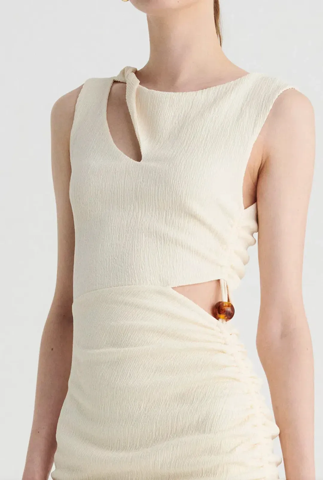 Suboo Jacqui Twist Front Mini Dress in Cream Size XS / AU 6 for rent on The Volte - main image