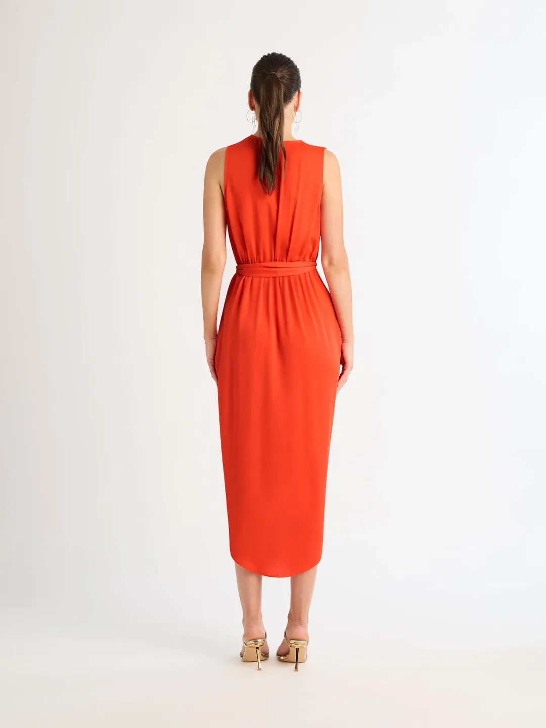 Sheike Saskia Midi Dress Coral Size 16 for rent on The Volte - main image