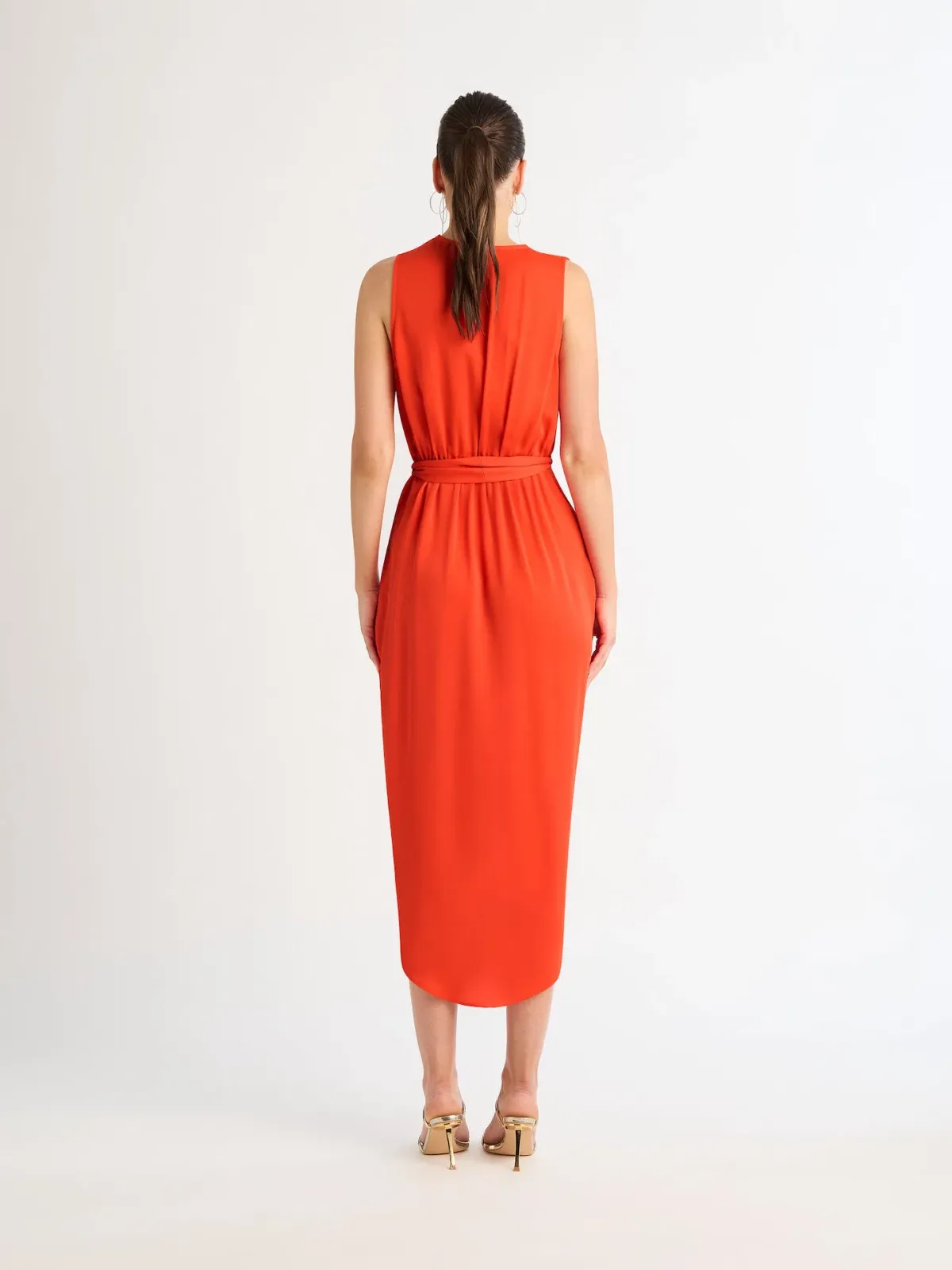 Sheike Saskia Midi Dress Coral Size 16 - Image 5