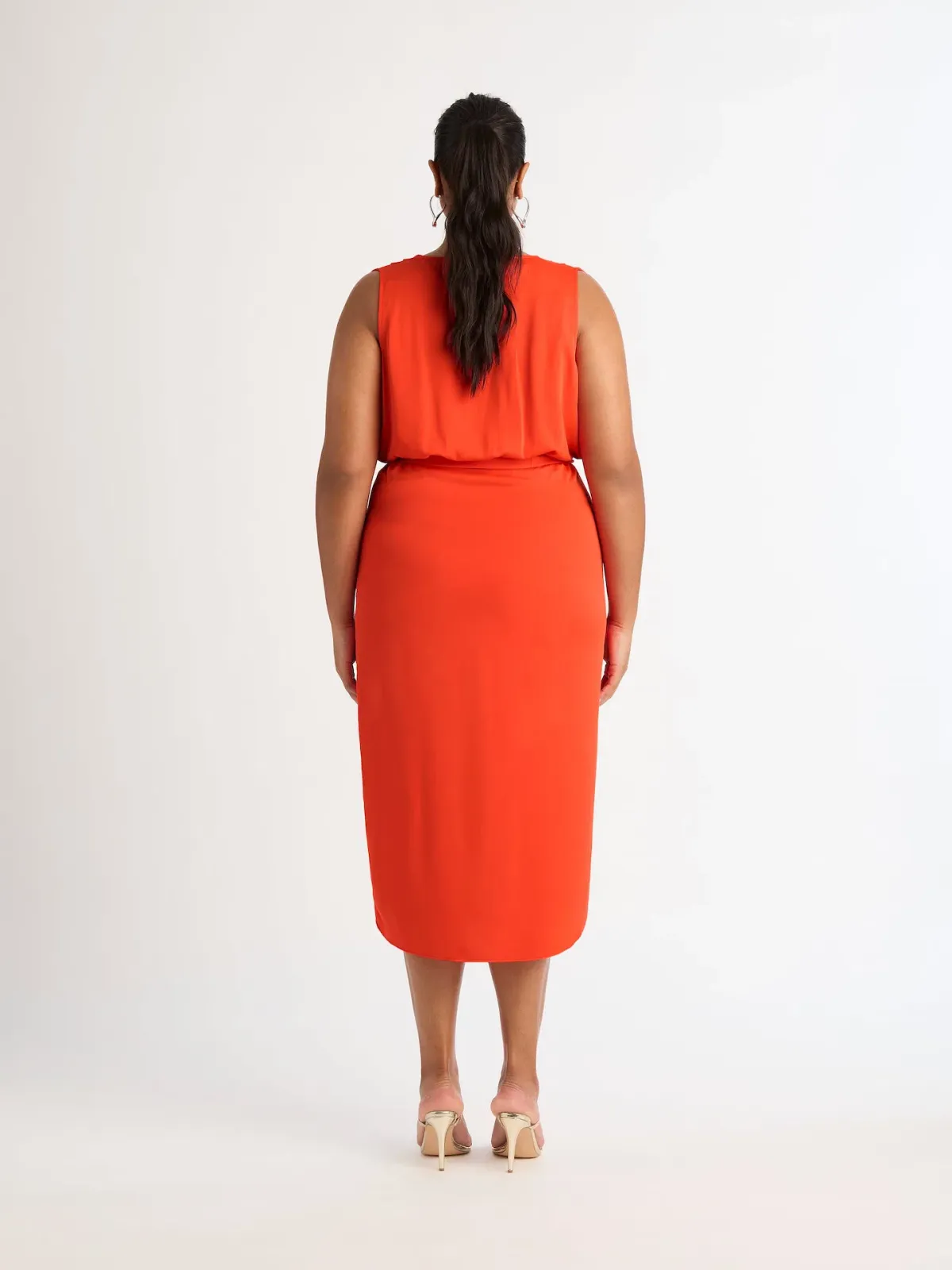 Sheike Saskia Midi Dress Coral Size 16 - Image 2