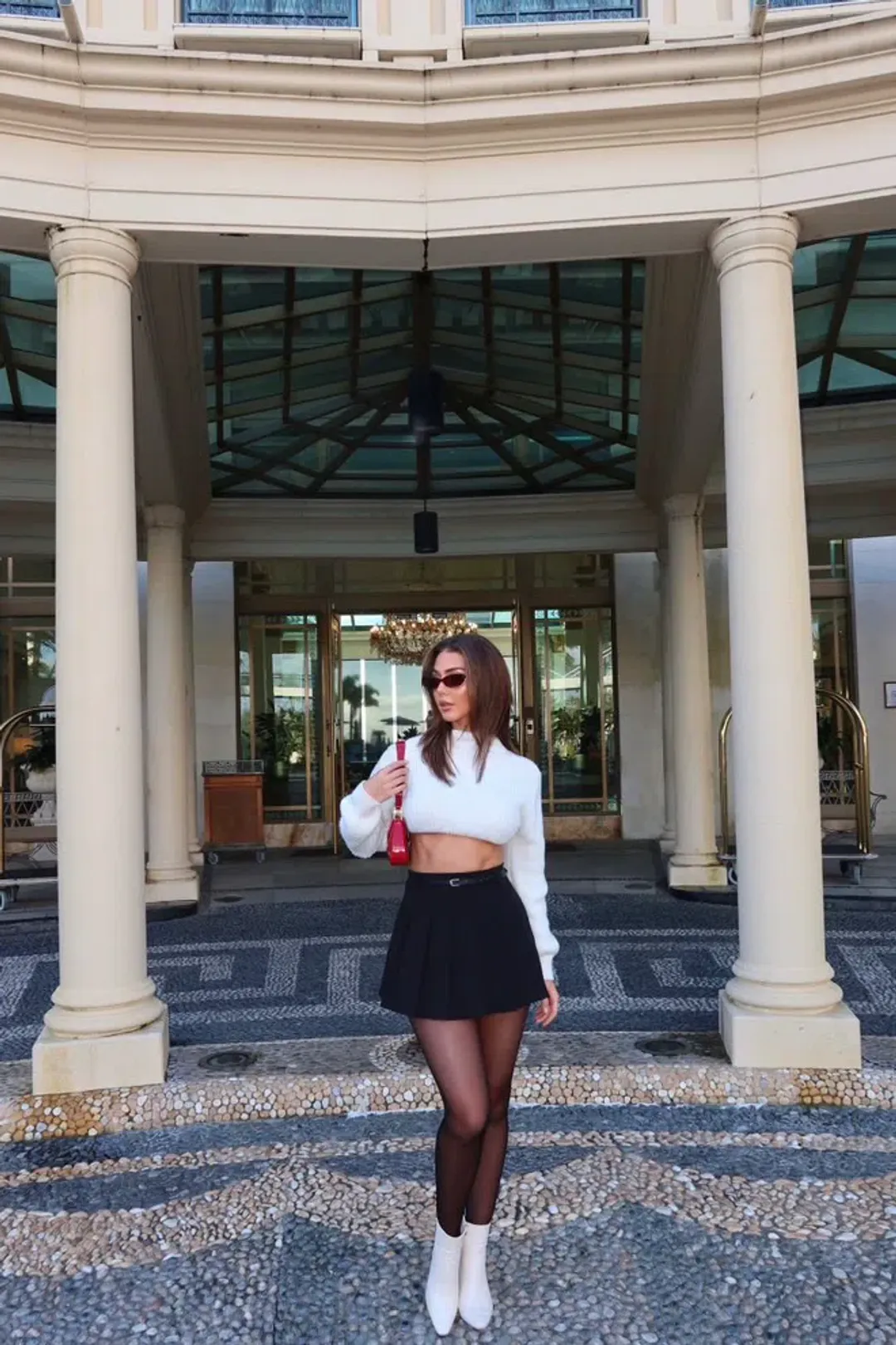 Prada Patent Leather Shoulder Bag Cherry Red for rent on The Volte - main image