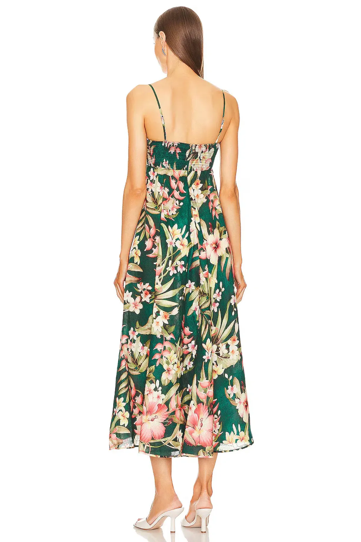 Zimmermann Lexi Midi Dress in Green Palm Size 0 / AU 8 - Image 3