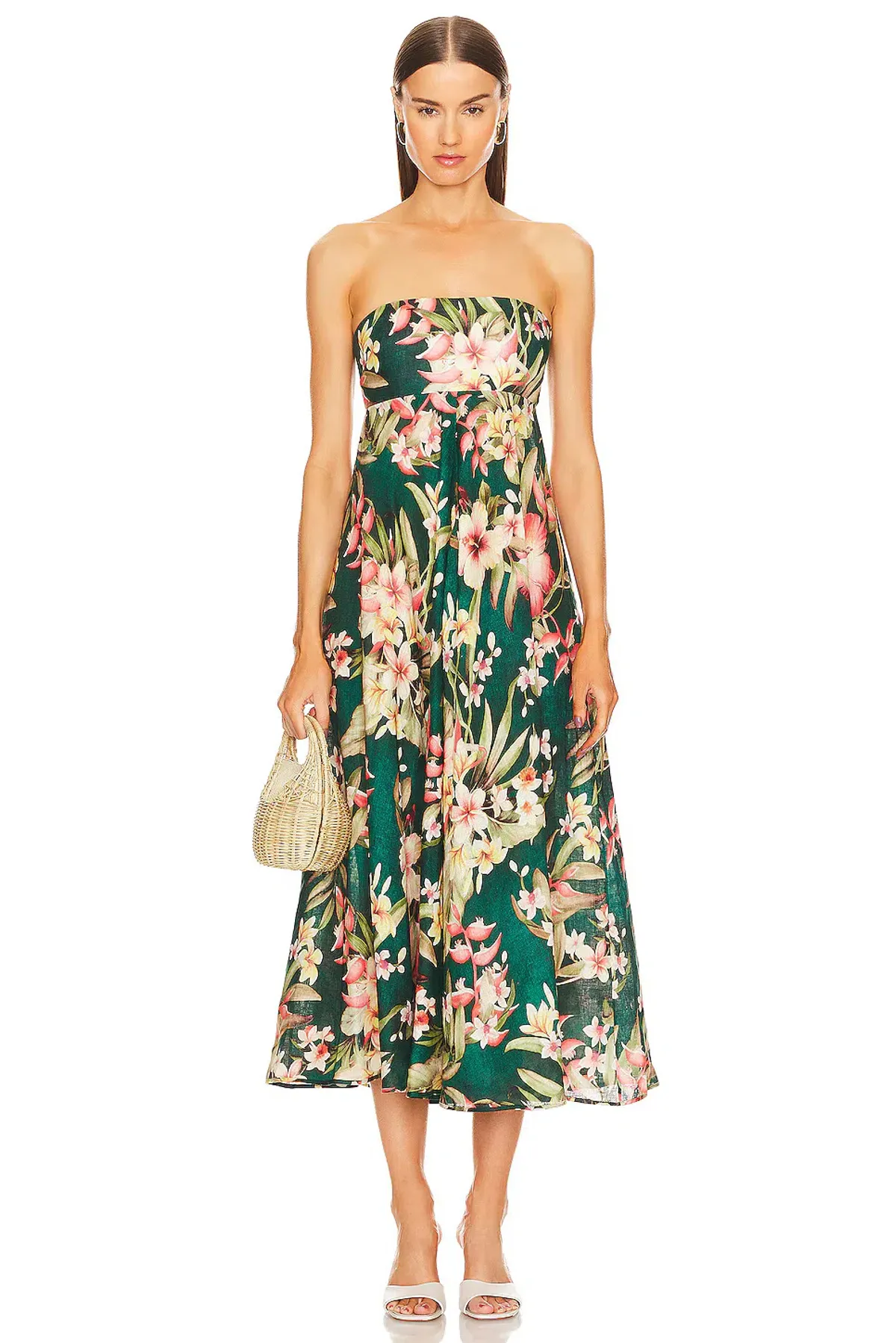 Zimmermann Lexi Midi Dress in Green Palm Size 0 / AU 8 - Image 2