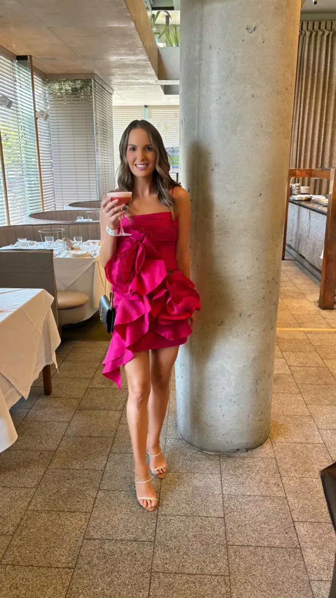 Aje Potion Spiral Top And Mini Skirt Set Rich Magenta Size 8 for rent on The Volte - main image